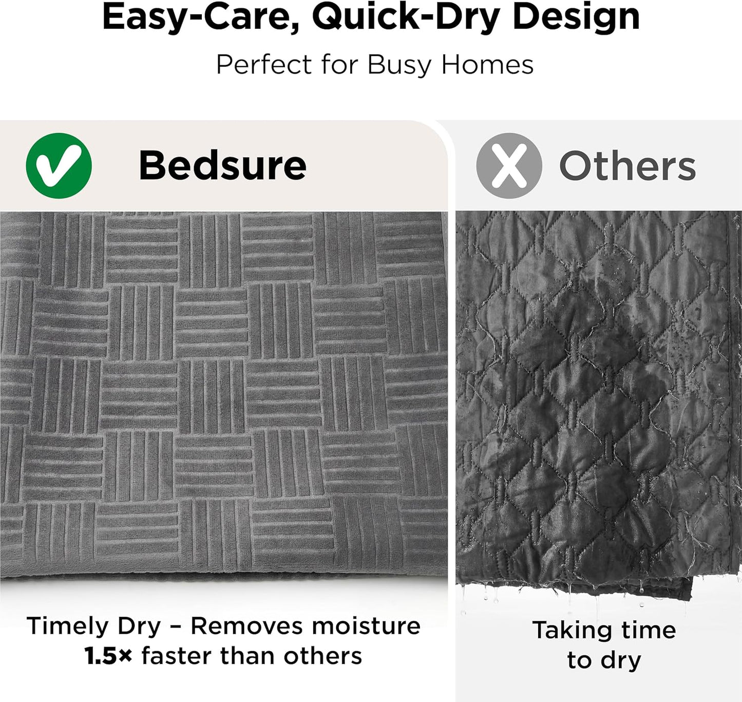 Bedsure Waterproof Bed Cover for Dogs Washable - Waterproof Blanket for Full Bed Couch Sofa Cozy, Lightweight Furniture Protector for Pet Cat Quick Drying, Ash Grey, 82x82IN