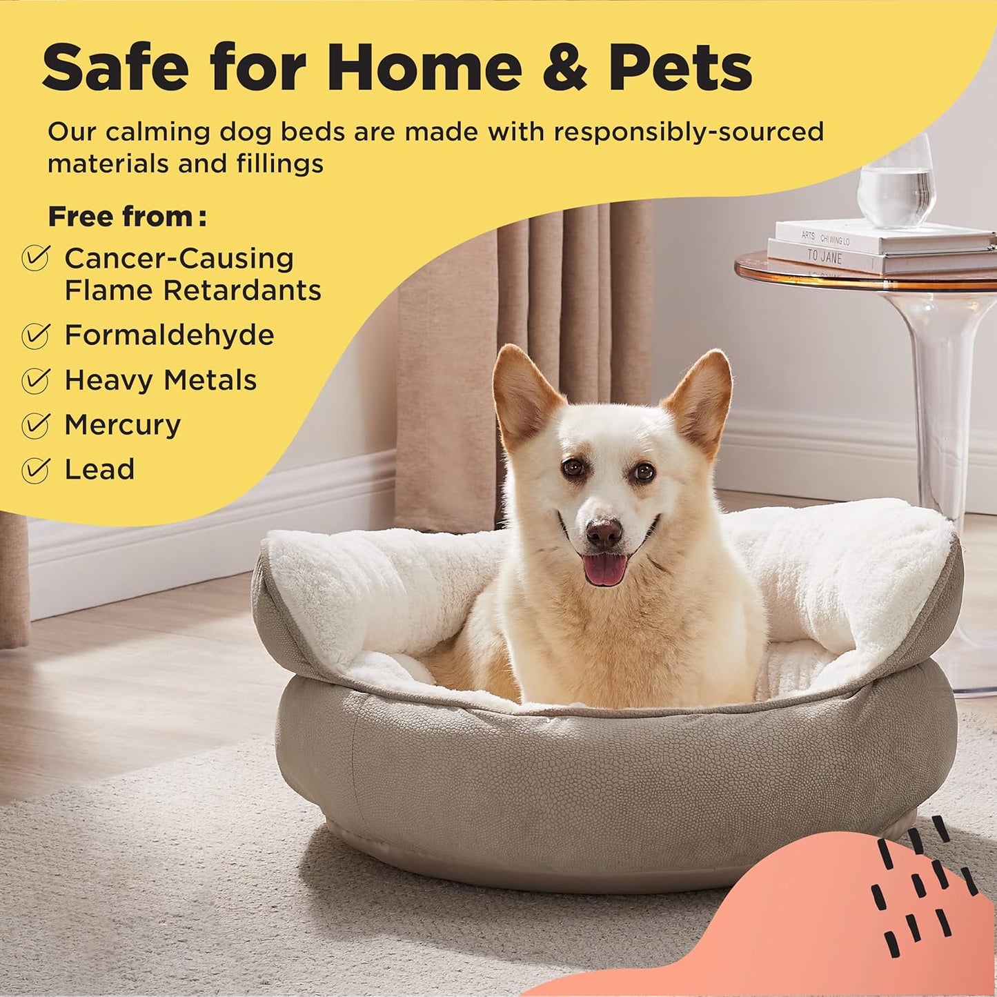 Best Friends by Sheri Pet Throne Wheat Jumbo Round Orthopedic Cat and Dog