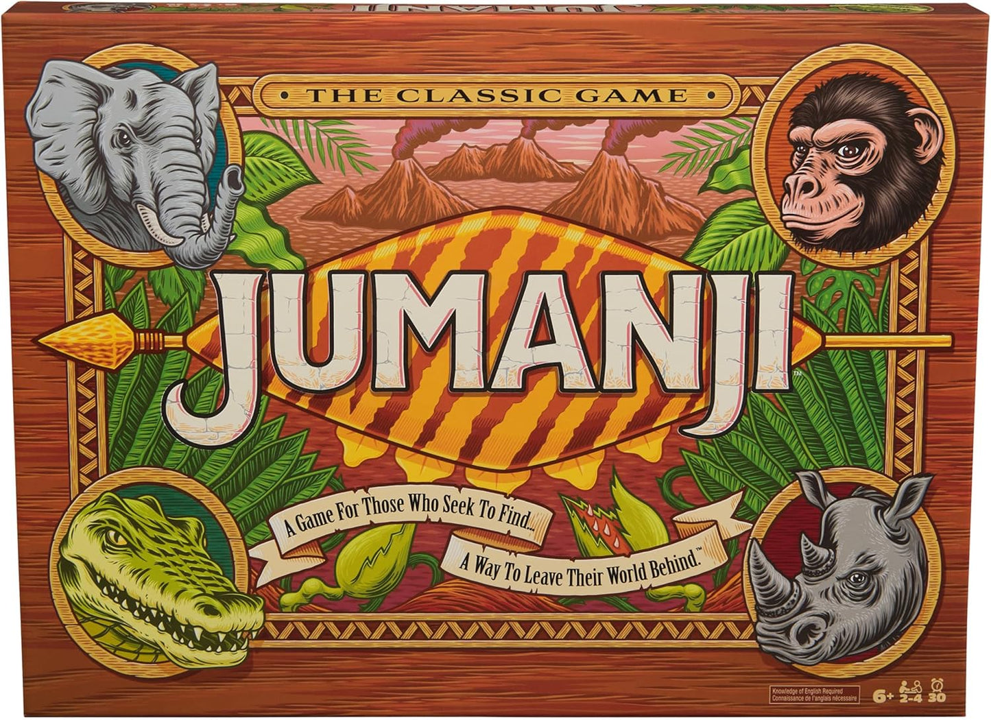 Spin Master Games, Jumanji 30th Anniversary Edition, The Classic Thrilling Adventure Family Board Game Based on the Action-Comedy Movie, Updated Jungle Challenges, 2-4 Players, for Ages 6 & Up