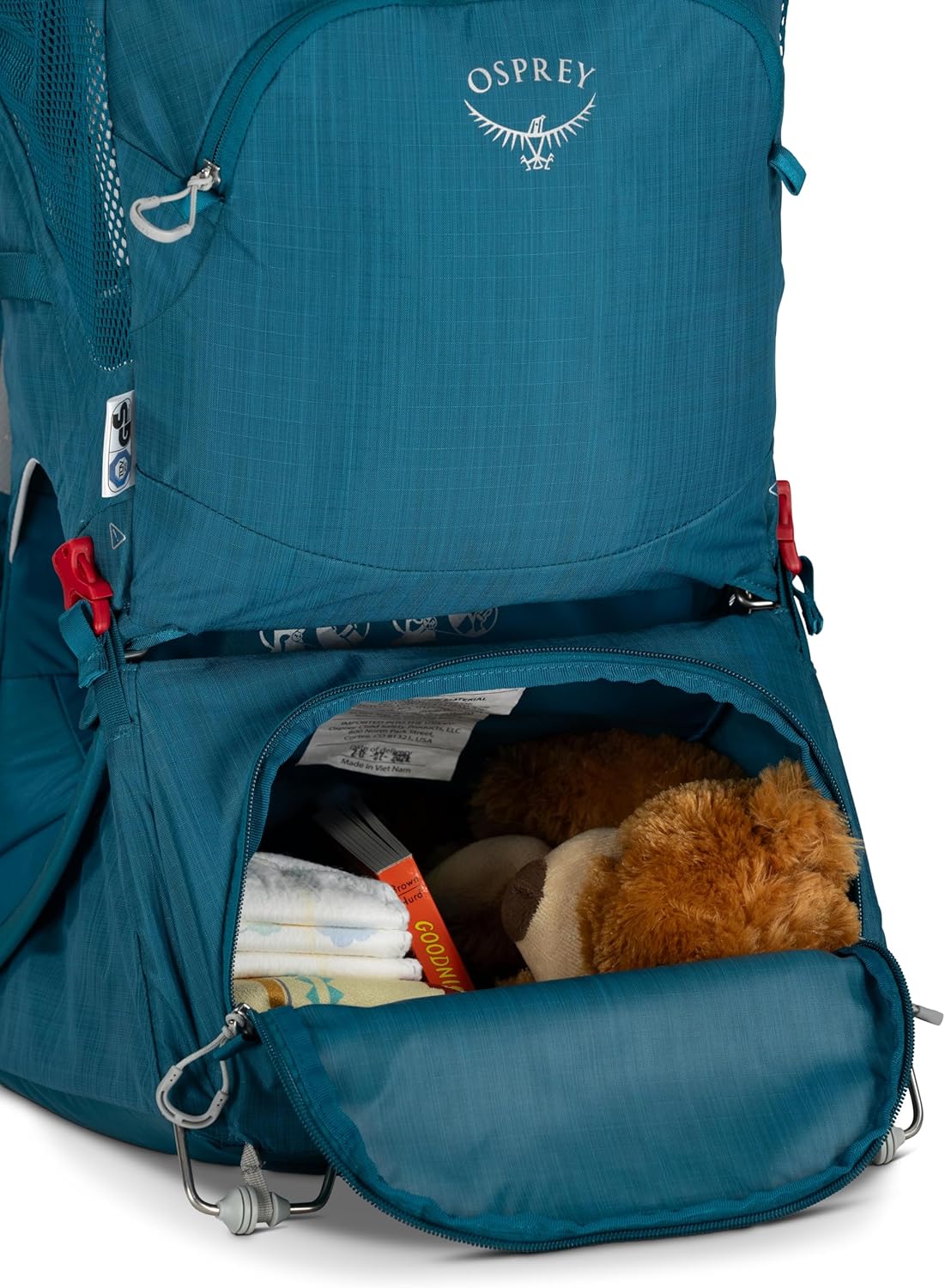 Osprey Poco SLT Lightweight Child Carrier Backpack - Slimmed-Down Hiking Carrier for Toddlers with Safety Harness, Sunshade, and Ventilated Backpanel - Lightweight Travel-Friendly Option