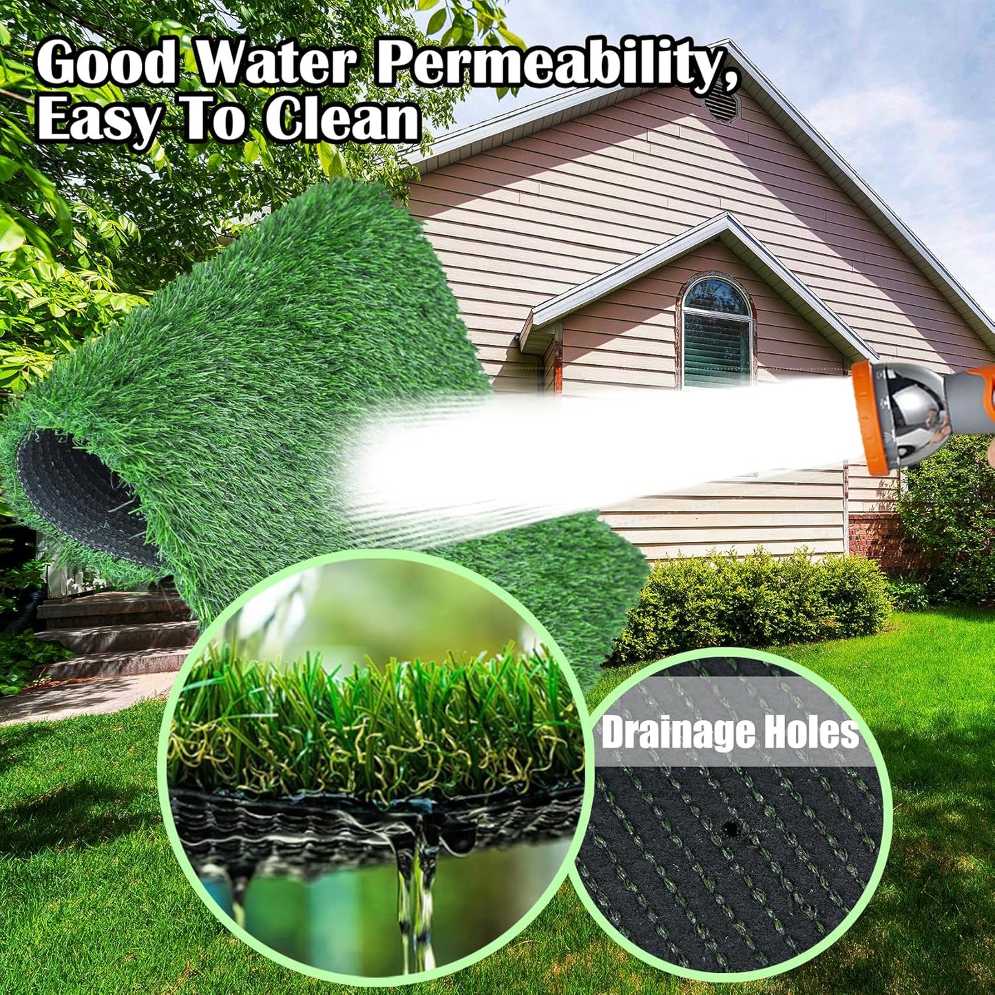 GLOBREEN 34" x 23" Fake Grass Pee Pad for Dogs Potty Training Turf Pets Mat - Indoor Outdoor Use