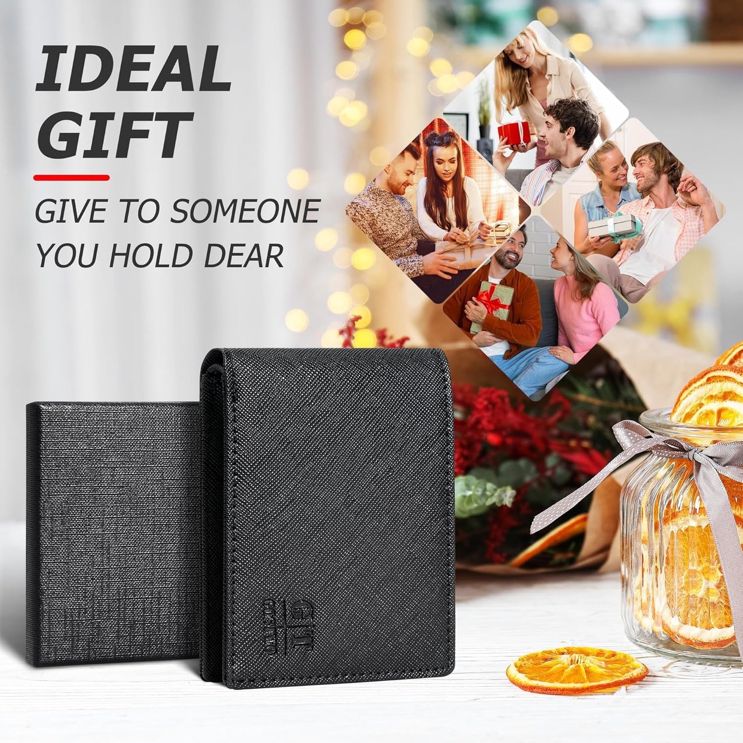Gostwo Mens Wallet RFID Blocking Slim Minimalist Bifold Wallet with ID Window & Business Card Holder, Thin Front Pocket Design, Stylish Wallet for Men, Teen, Boyfriend, Husband