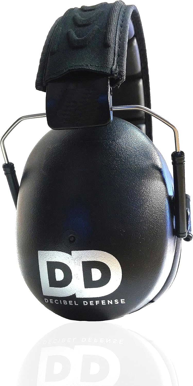 DECIBEL DEFENSE Professional Safety Ear Muffs 37dB NRR - The HIGHEST Rated & MOST COMFORTABLE Ear Protection for Shooting & Industrial Use - THE BEST HEARING PROTECTION...GUARANTEED (BLACK)