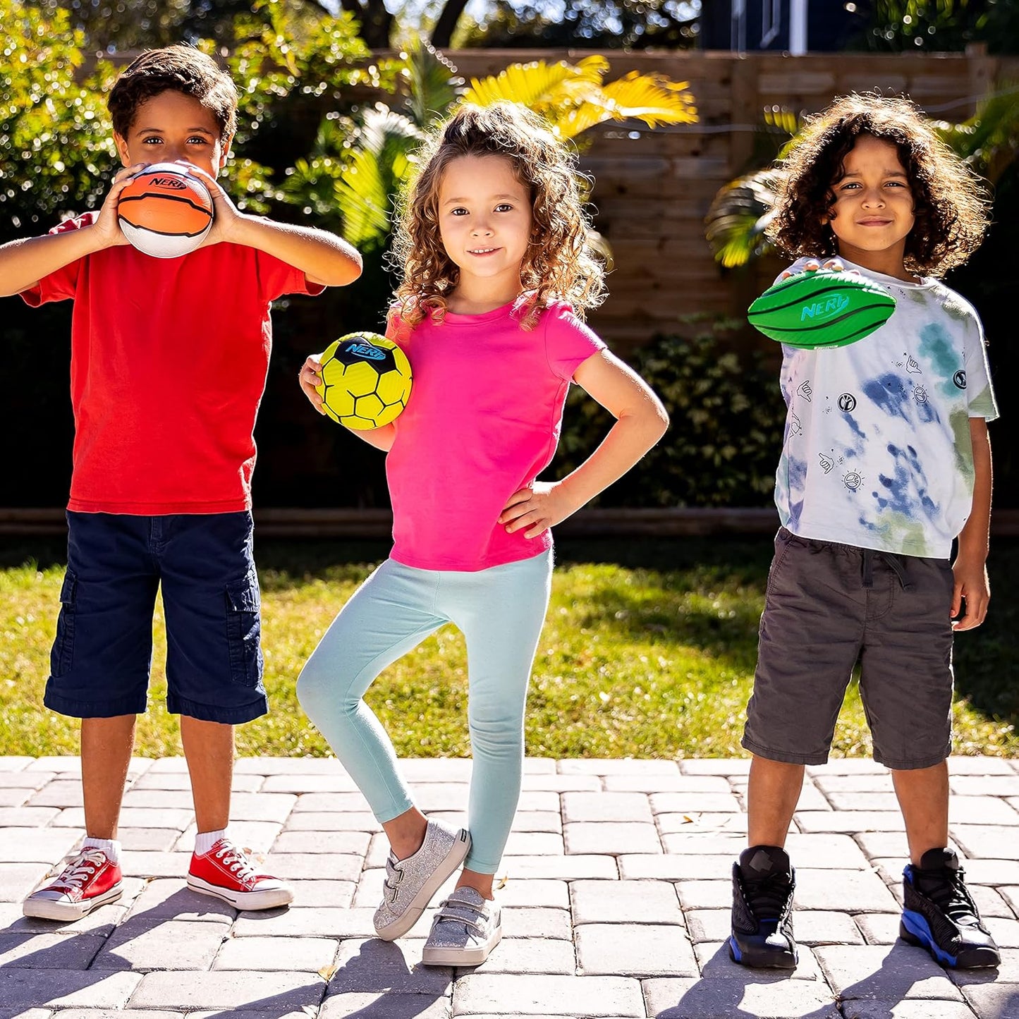 Nerf Mini Foam Sports Ball Set - Foam Football, Soccer Ball + Basketball Soft Sports Toy for Kids