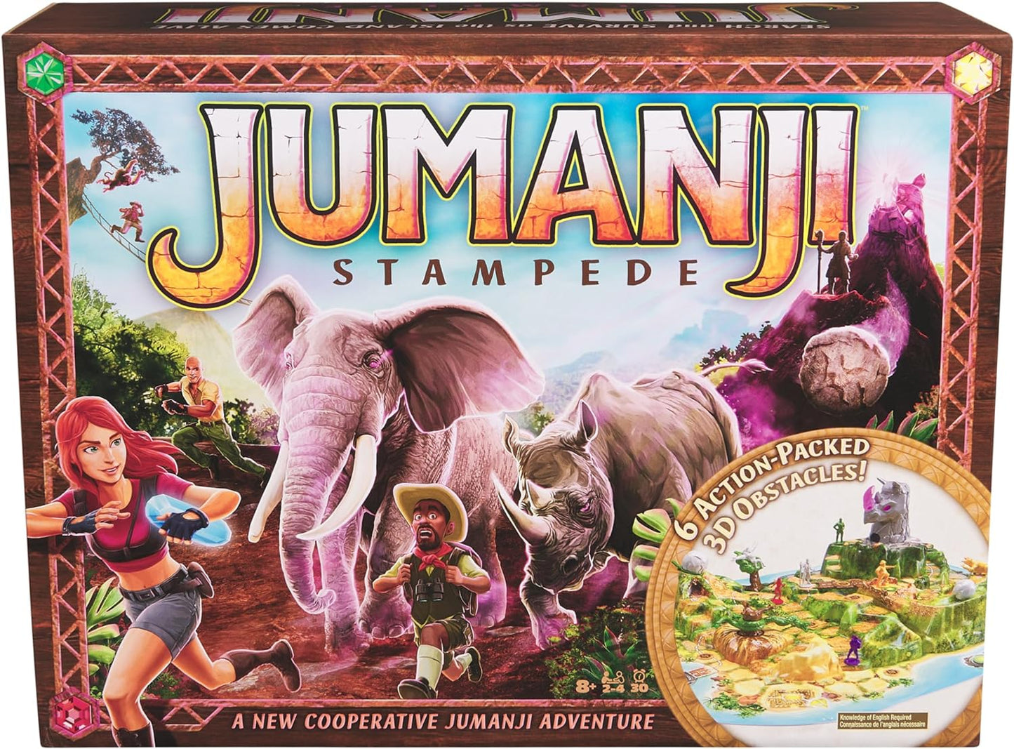 Spin Master Games, Jumanji Stampede, 3D Adventure Cooperative Board Game, for Fans of The Jumanji Movies, Easter Gift, 2-4 Players, for Ages 8 & Up