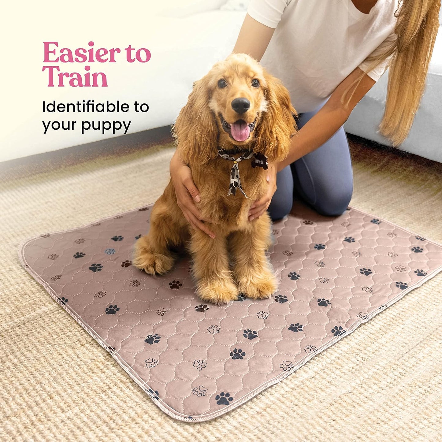 Super Absorbent Washable Pee Pads for Dogs - 2-Pack Superior Reusable Puppy Pads Pet Training Pads –100% Waterproof Dog Pee Pad Protects Against Urine Leakage Non-Slip Grip Prevents Slipping& Bunching