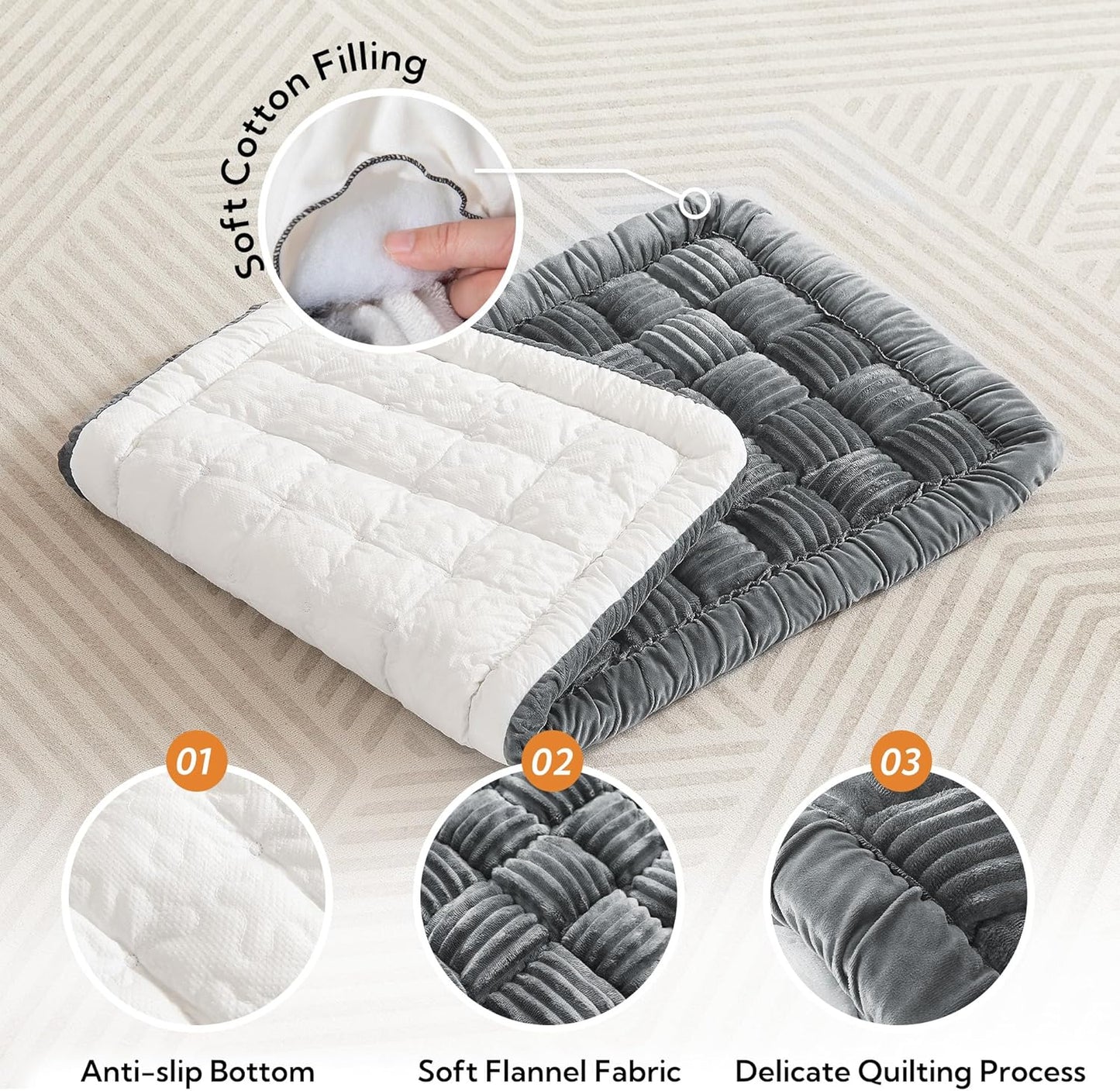 Soulbond Backseat Pet Bed Mat,Dog Bed for Car,Fuzzy Dog Seat Cover for Car Back Seat, Non-Slip Travel Pet Mat, Fit for Backseat Extenders and Seat Covers(Gray)