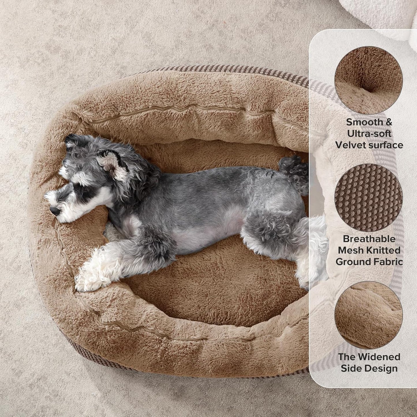 INVENHO Large Dog Beds Large Sized, Washable Orthopedic Warming Soft Sleeping Durable with Anti-Slip Bottom