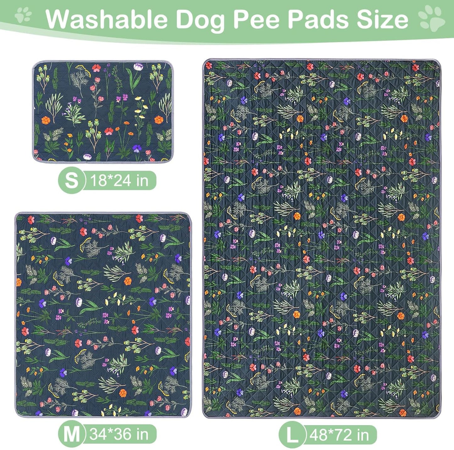 Washable Pee Pads for Dogs, 2 Pack Super Absorbent pee pads for dogs Reusable pee pads for dogs large 100% Waterproof puppy pads pet training pads for Potty, Playpen, Crate, Sofa, Car, 34'' x 36''