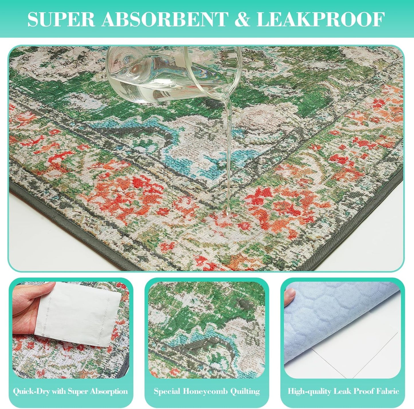 Thicken Washable Pee Pads for Dogs, 2 Pack Waterproof Reusable Pee Pads for Dogs，36"x48" Super Absorbent Leakproof Dog Pads, Non-Slip Potty Pads for Floor, Crate, Couch, Whelping Pads Pet Supplies