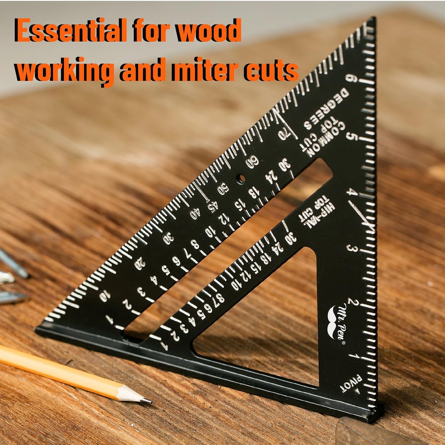 Mr. Pen- Metal Square Ruler, 7 Inch, Aluminum Rafter Square, Carpenters Square Tool, Carpentry Squares,