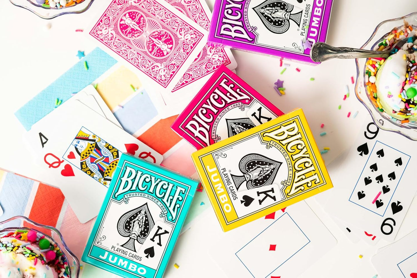 Bicycle Nertz Card Game (Solitaire) , 8 Decks of Jumbo Index Playing Cards, Fast-Paced Multiplayer Family Card Game for Kids and Adults, Classic Bicycle Cards, Up to 8 Players