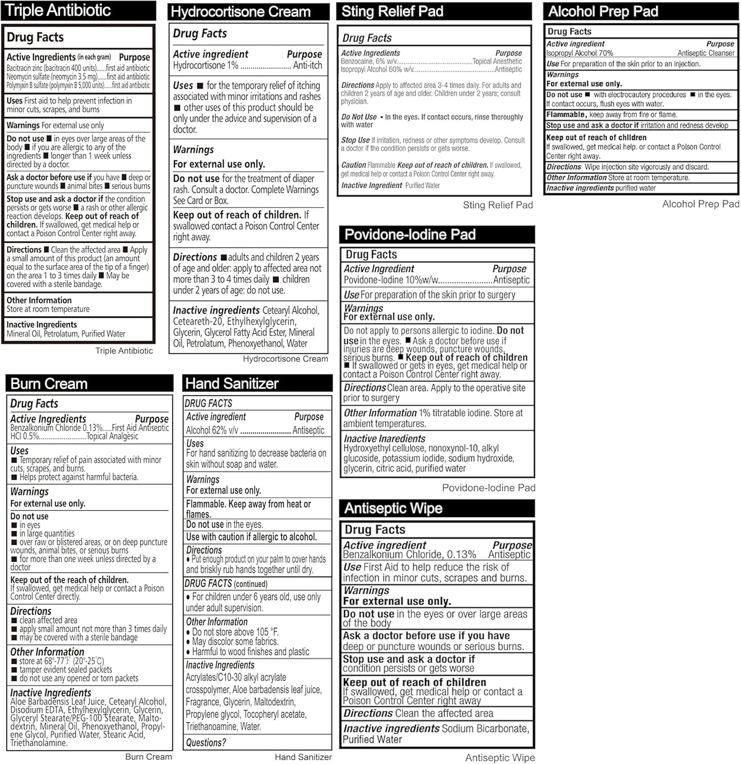 General Medi 420 Piece First Aid Kit, 6 Individual Boxes of 70 Items Each - Contains Premium Medical Supplies for Travel, Home, Office, Vehicle, Camping, Workplace & Outdoor (420 pcs, 6 Pack)