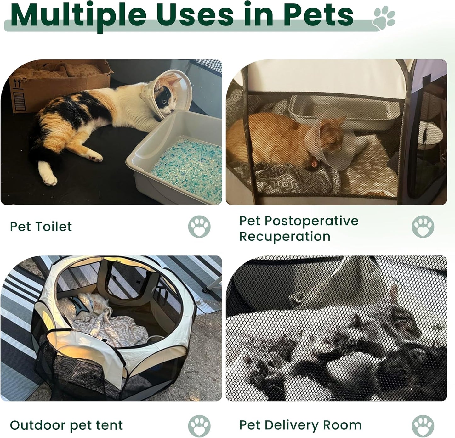 Love's cabin Pet Puppy Dog Playpen, Small Dog Tent Crates Cage Indoor/Outdoor, Portable Playpen for Cat, Foldable Pop Up Dog Kennel Playpen with Carring Case, Removable Zipper Top, Grey
