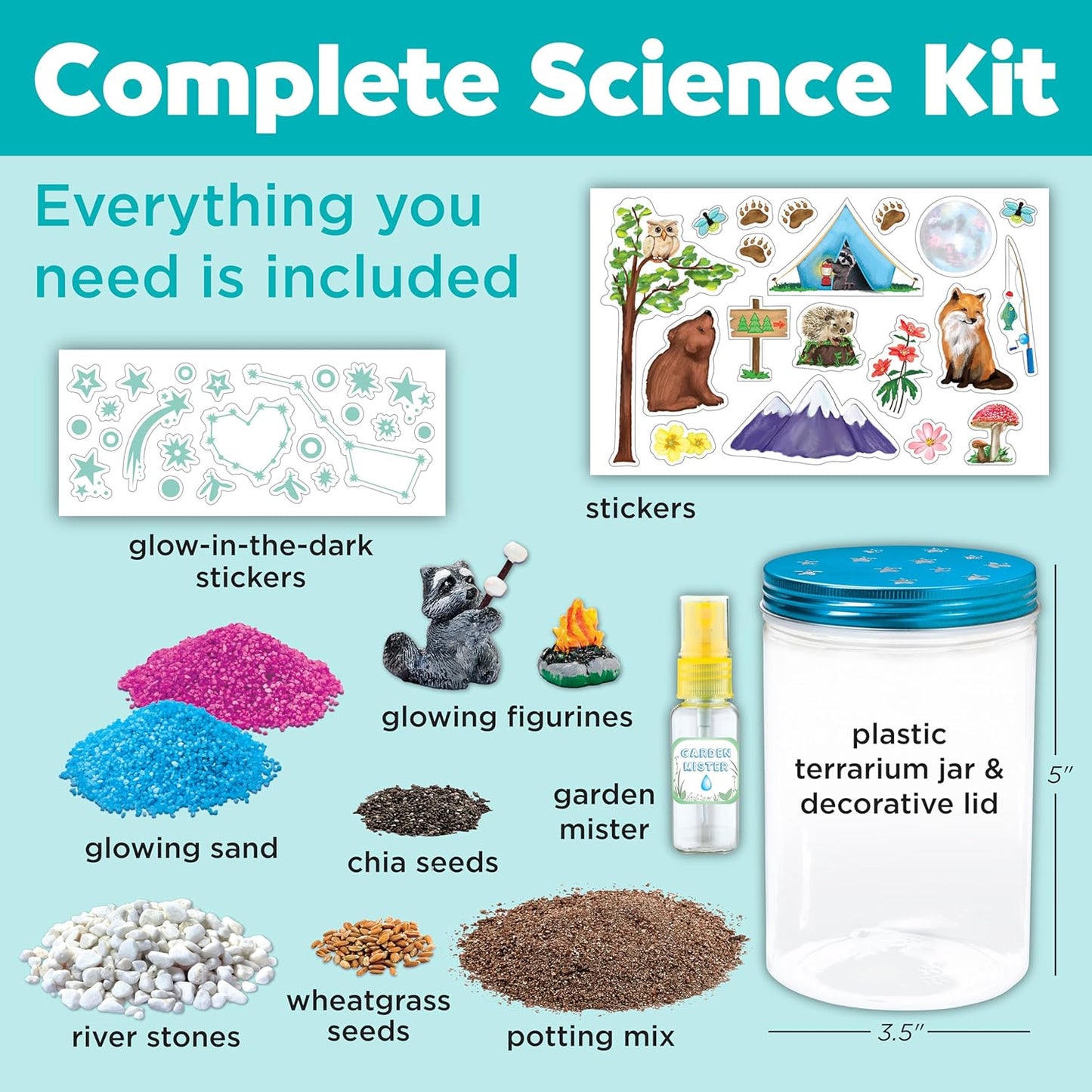 Creativity for Kids Grow 'N Glow Terrarium Kit - Educational Science Kits| Easter Basket Stuffers for Kids Gifts for Boys and Girls| Craft and STEM Projects (Ages 6+)
