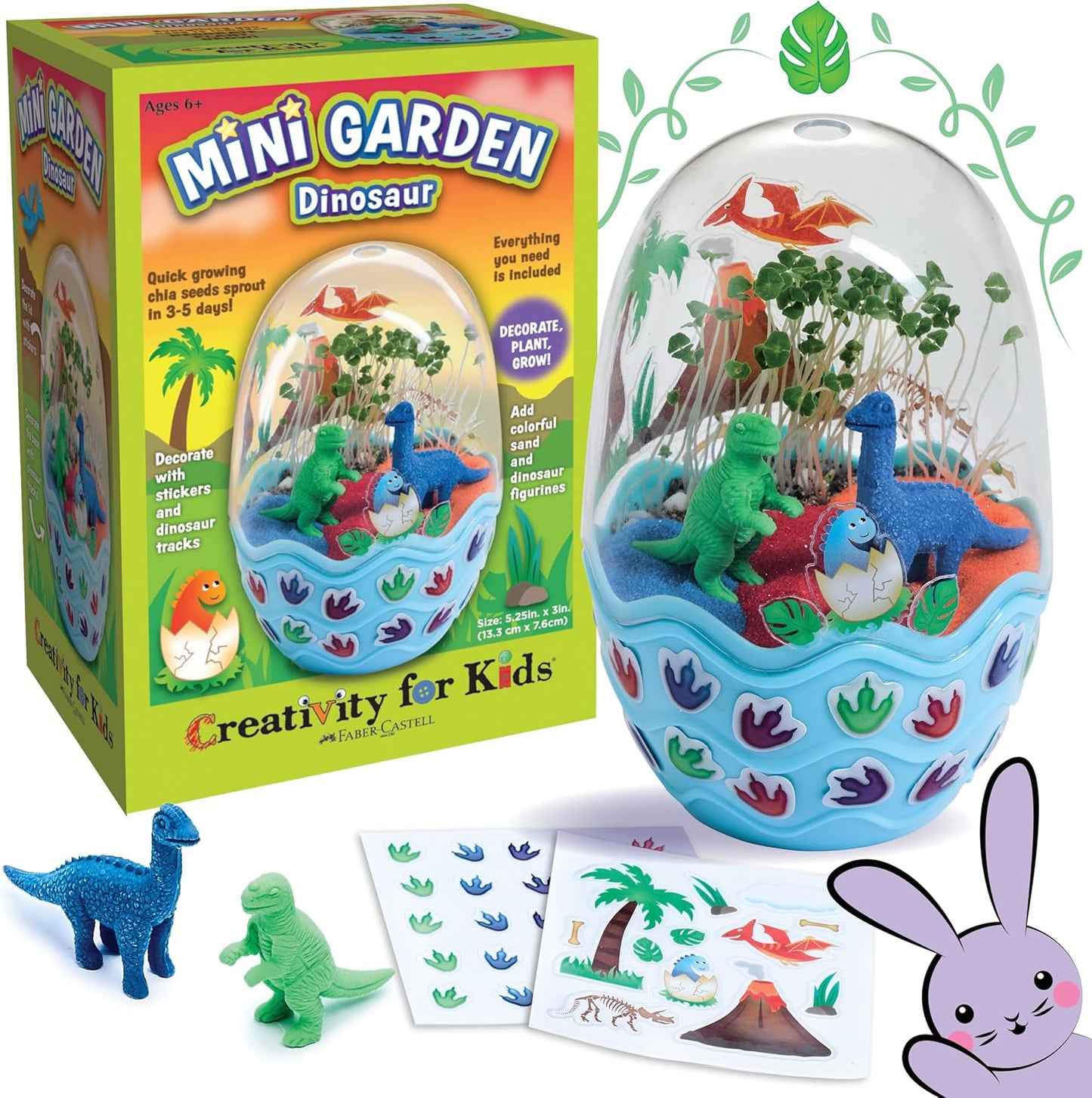 Creativity for Kids Mini Garden Dinosaur: Terrarium Kit for Kids - Dinosaur Crafts for Boys, Dinosaur Toy and Science Kit for Kids, Easter Basket Stuffers (Ages 6+)