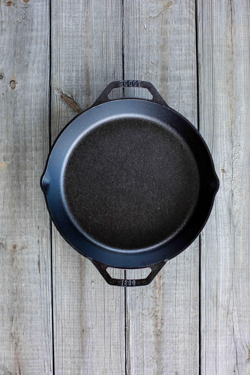 Lodge Seasoned Cast Iron Dual Handle Pan - Cast Iron Frying Pan - Even Heat Distribution - Oven & Stovetop Safe - PFAS-Free, Non-Toxic Cookware - 12 Inch