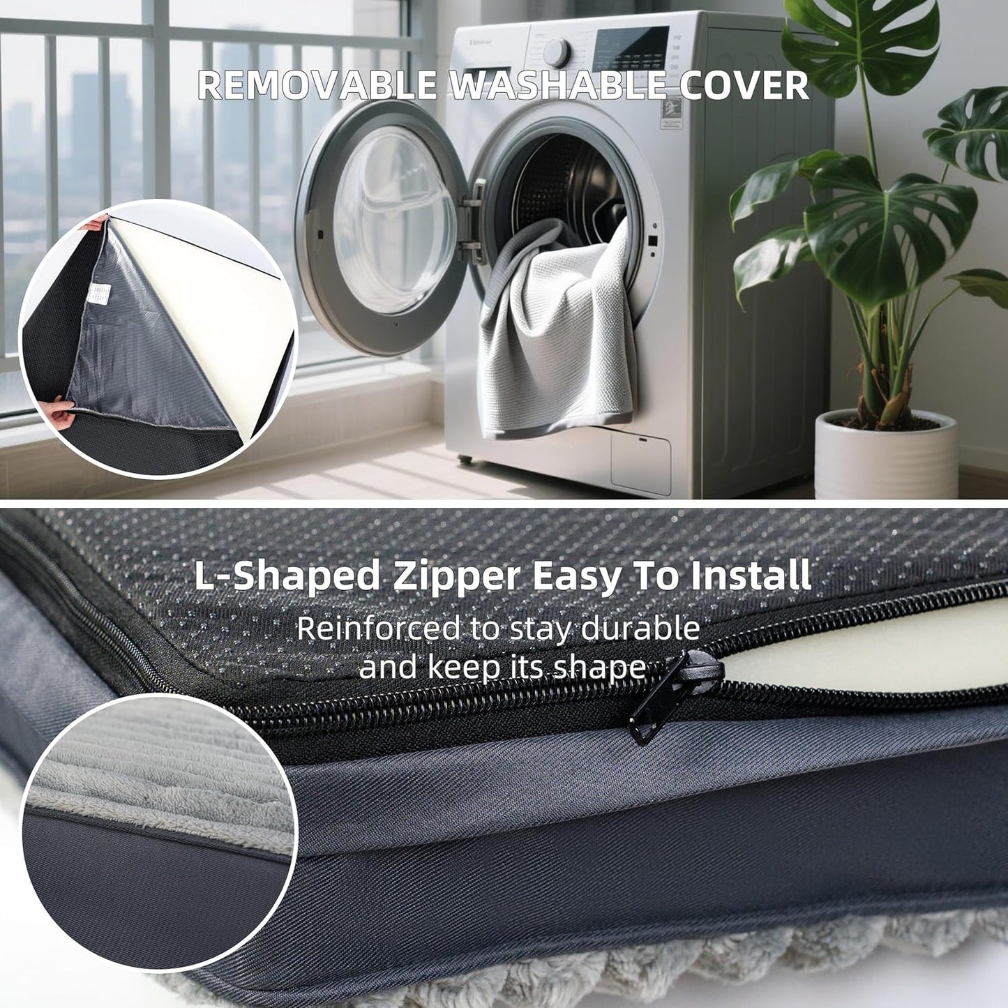 Small Dog Bed Sized Dogs, Orthopedic Flannel Pet Bed with Removable Washable Cover, Waterproof Indestructible Puppy Dog Cot Bed with Anti-Slip Bottom, Egg Crate Memory Foam Pad, 23.0"x17.0"x3.0", Grey