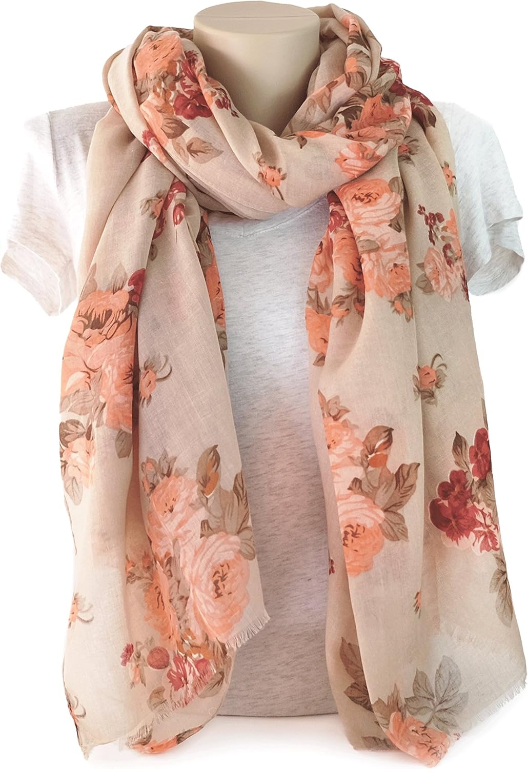 MIMOSITO Scarfs for Women Lightweight Floral Flower Fashion Wrap Shawl Fall Winter