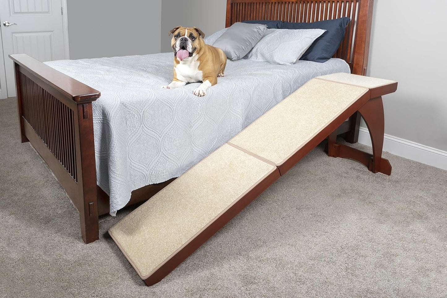 PetSafe CozyUp Bed Ramp for Dogs and Cats - Durable Frame Supports up to 120lb & Happy Ride Telescoping Dog Ramp for Cars, Trucks, & SUVs - Extends 39 to 72 Inches