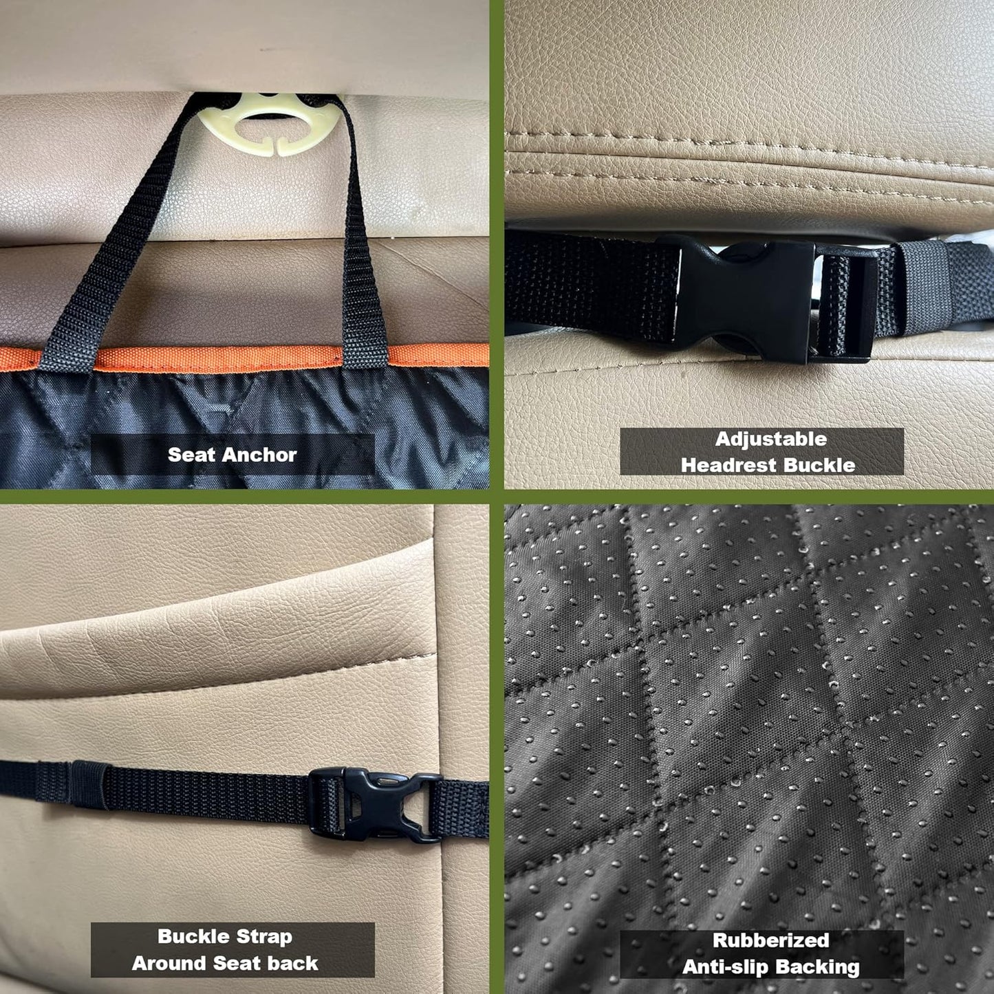 Femuar 2 Packs Car Front Seat Cover for Dogs, Waterproof Pet Car Seat Protector, Nonslip Scratch-Proof Dog Seat Cover for Cars, Trucks & SUVs
