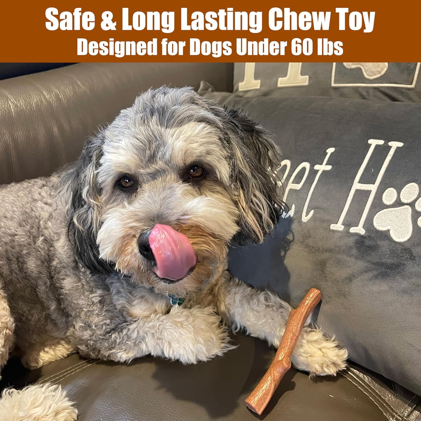 SPOT Bam-Bones Plus Branch -Bamboo Fiber & Nylon, Durable Long Lasting Dog Chew for Aggressive Chewers – Great Toy for Adult Dogs & Teething Puppies Under 60lbs, Non-Splintering, 5.75in, Beef Flavor