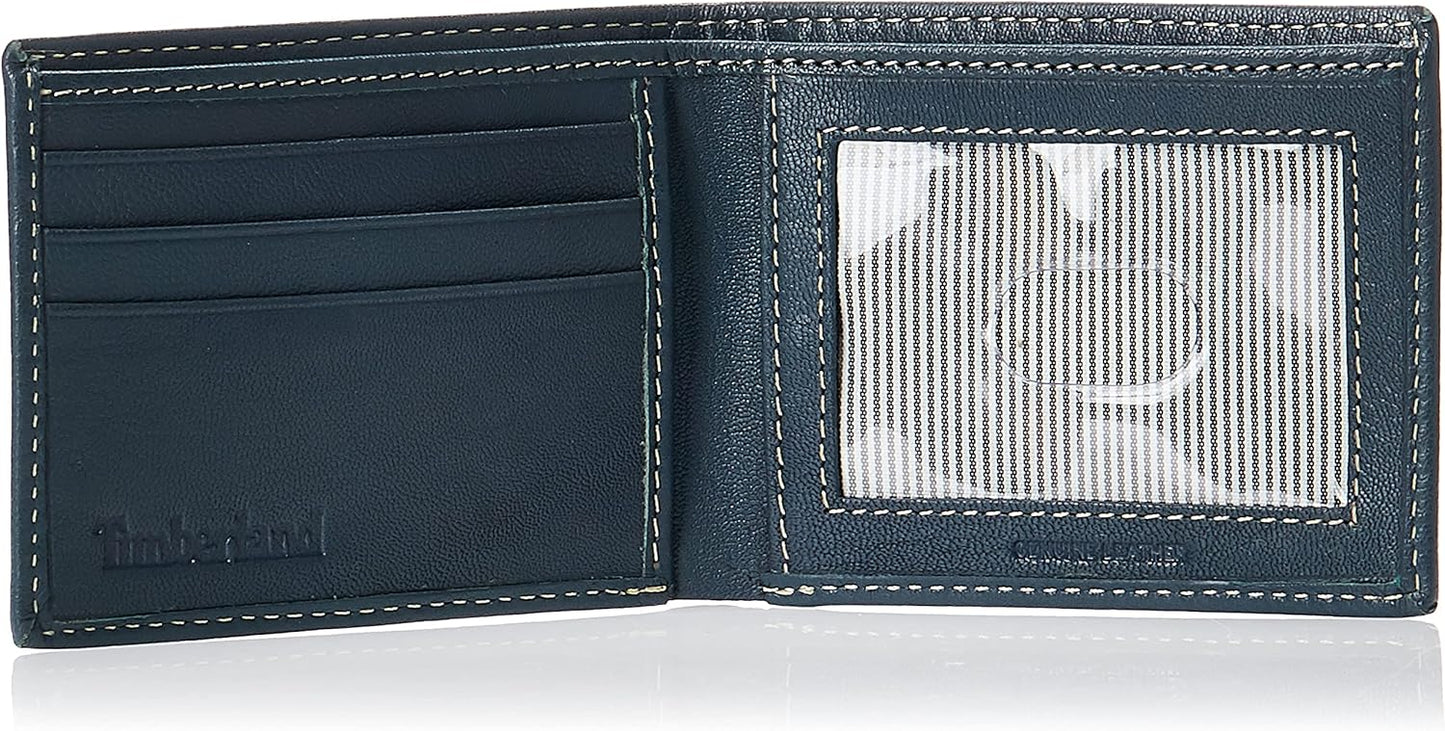 Timberland Men's Blix Slimfold Leather Wallet, Navy, One Size