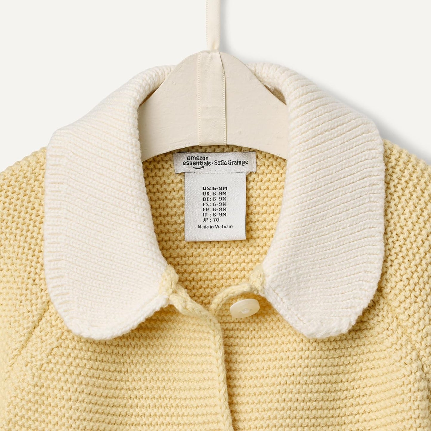 Amazon Essentials x Sofia Grainge Unisex Toddlers and Babies' Peter Pan Collar Sweater Jacket