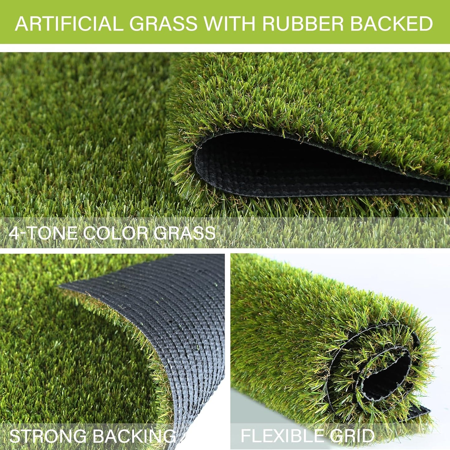 SUNTURF Dog Grass Pads 4 x 6 FT, 0.8 Inch High Pile Artificial Grass Pads for Dogs Potty, Fake Grass Rug Indoor Outdoor Lawn Landscape for Garden Turf Mat for Dogs Training
