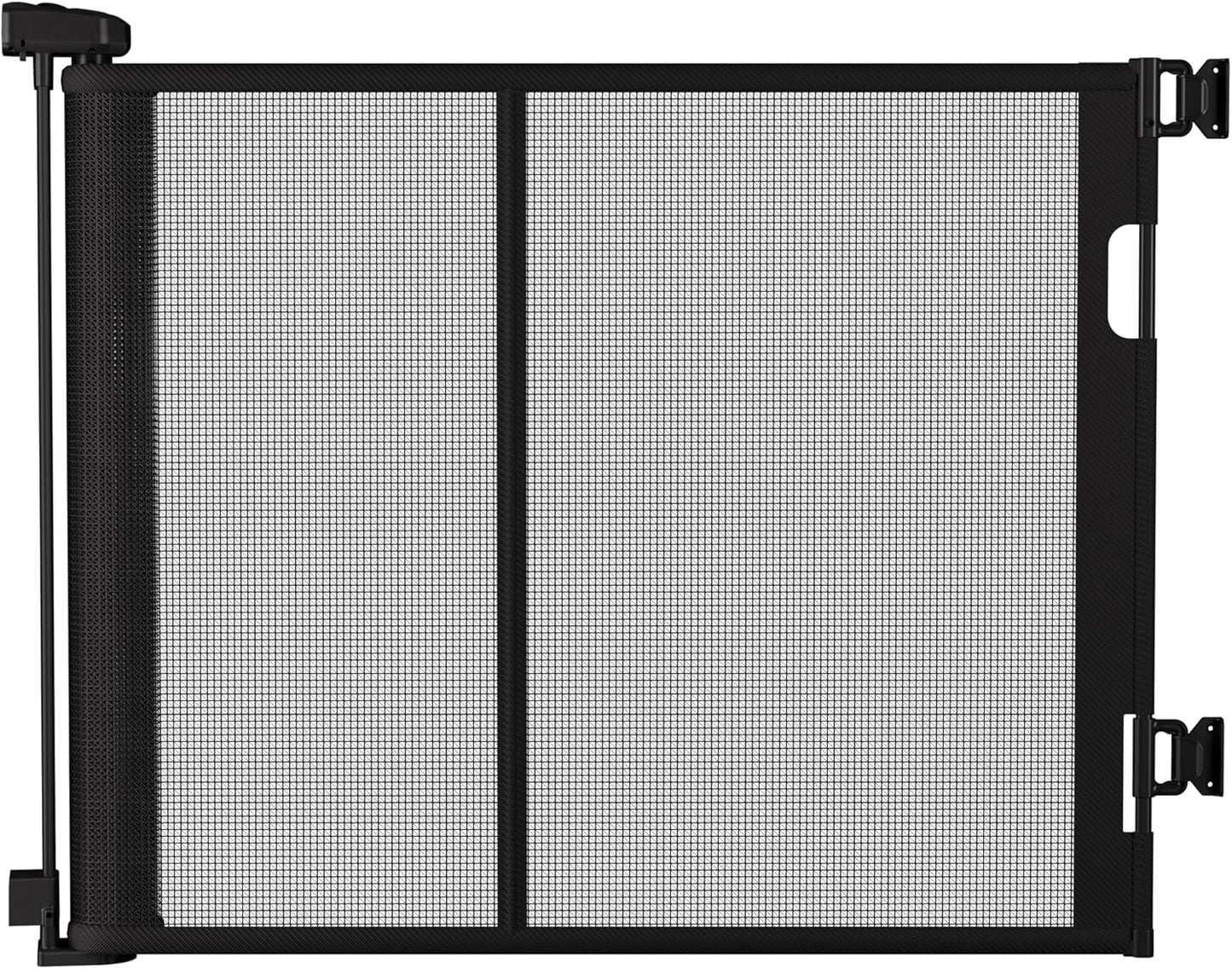 55 inches Retractable Baby Gate, 34 inches Tall Extra Wide Pet Gate for Stairs, Hallways and Doorways, Indoor Outdoor Safety Gate for Toddlers & Small Dogs, Black