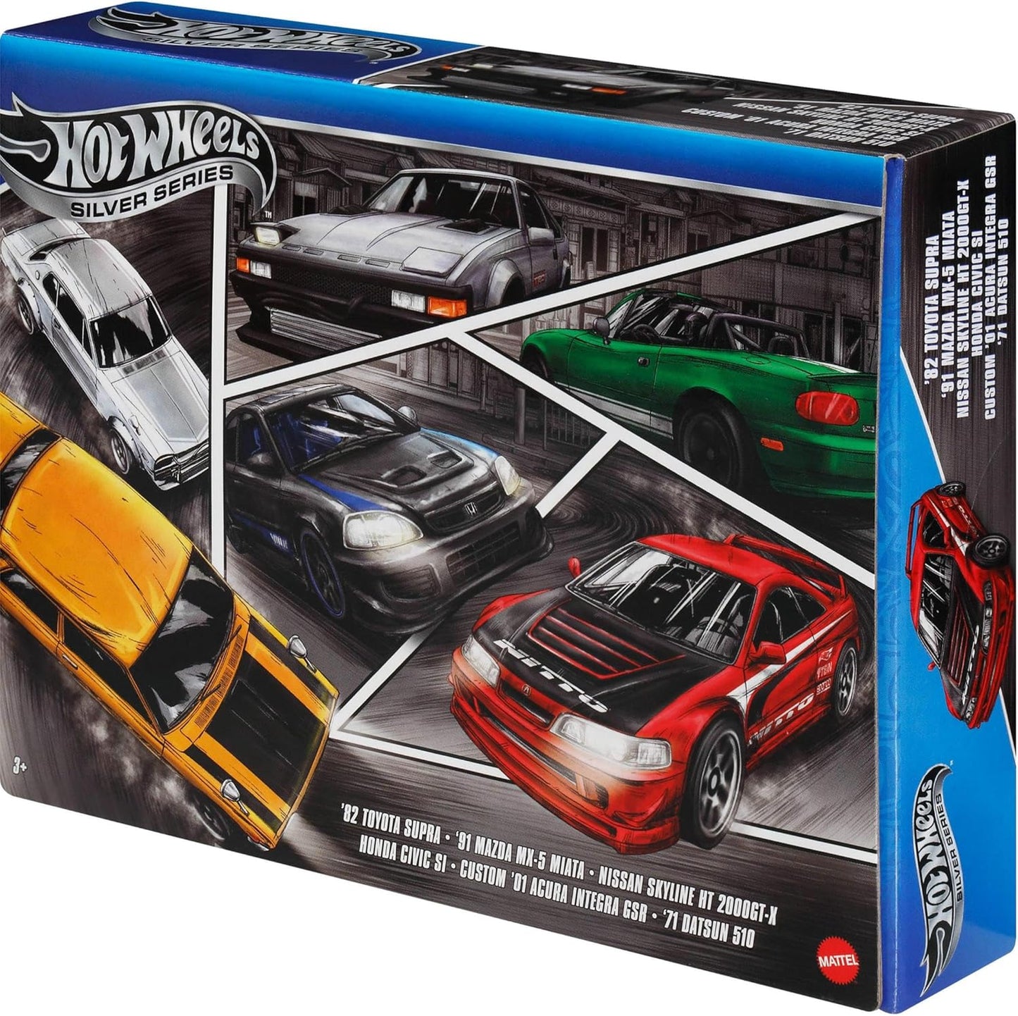 Hot Wheels 1:64 Scale Die-Cast Toy Cars, Set of 6 Japanese Vehicles with Elevated Deco (Styles May Vary)