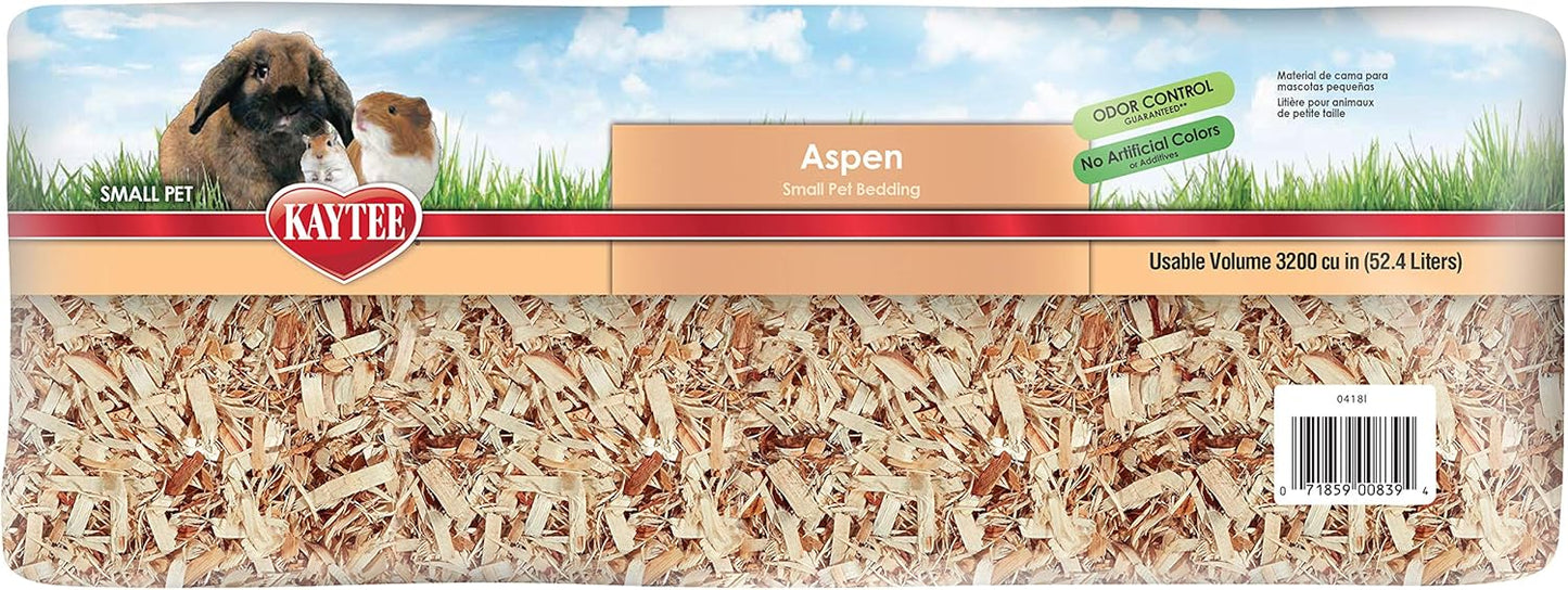 Kaytee Aspen Small Animal Pet Bedding For Pet Guinea Pigs, Rabbits, Hamsters, Gerbils, and Chinchillas, 52.4 Liters