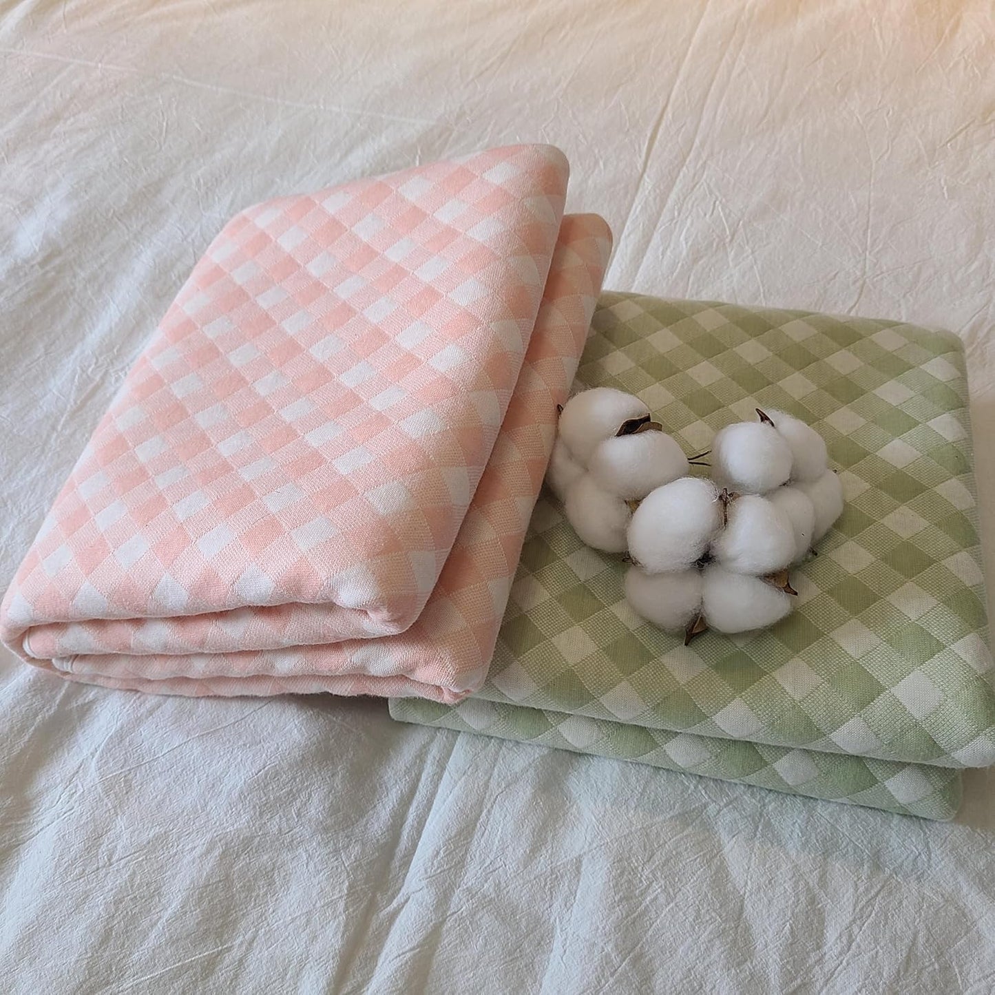 2 Pack Ultra-Soft 4-Layer Washable Underpads, 34”x36” Premium Cotton Grid Incontinence & Bedwetting Pads with Leak-Proof TPU – Breathable, Odor-Free for Adult, Senior, Kid, Menstrual, Pet Care