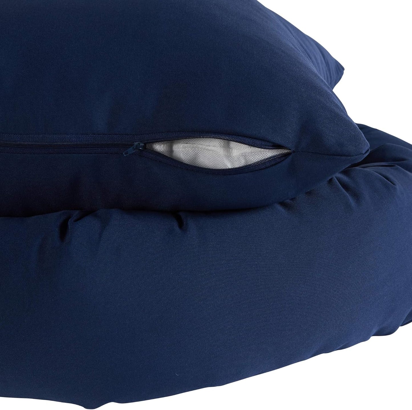 South Pine Porch Morgan Rectangle Indoor/Outdoor Bumper Dog Bed with Removable Pillow, Medium/Large, Navy