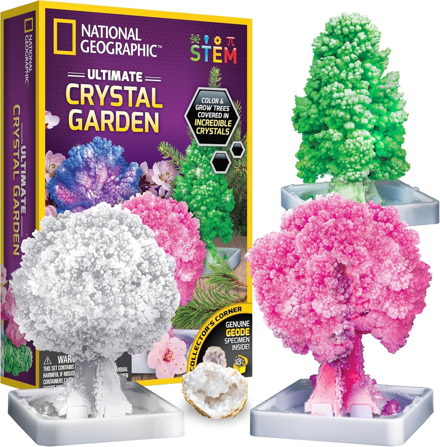National Geographic Craft Kits for Kids - Crystal Growing Kit - Grow a Crystal Garden in Just 6 Hours, Educational Craft Includes Art Project, Geode, STEM Arts and Crafts for Girls (Amazon Exclusive)