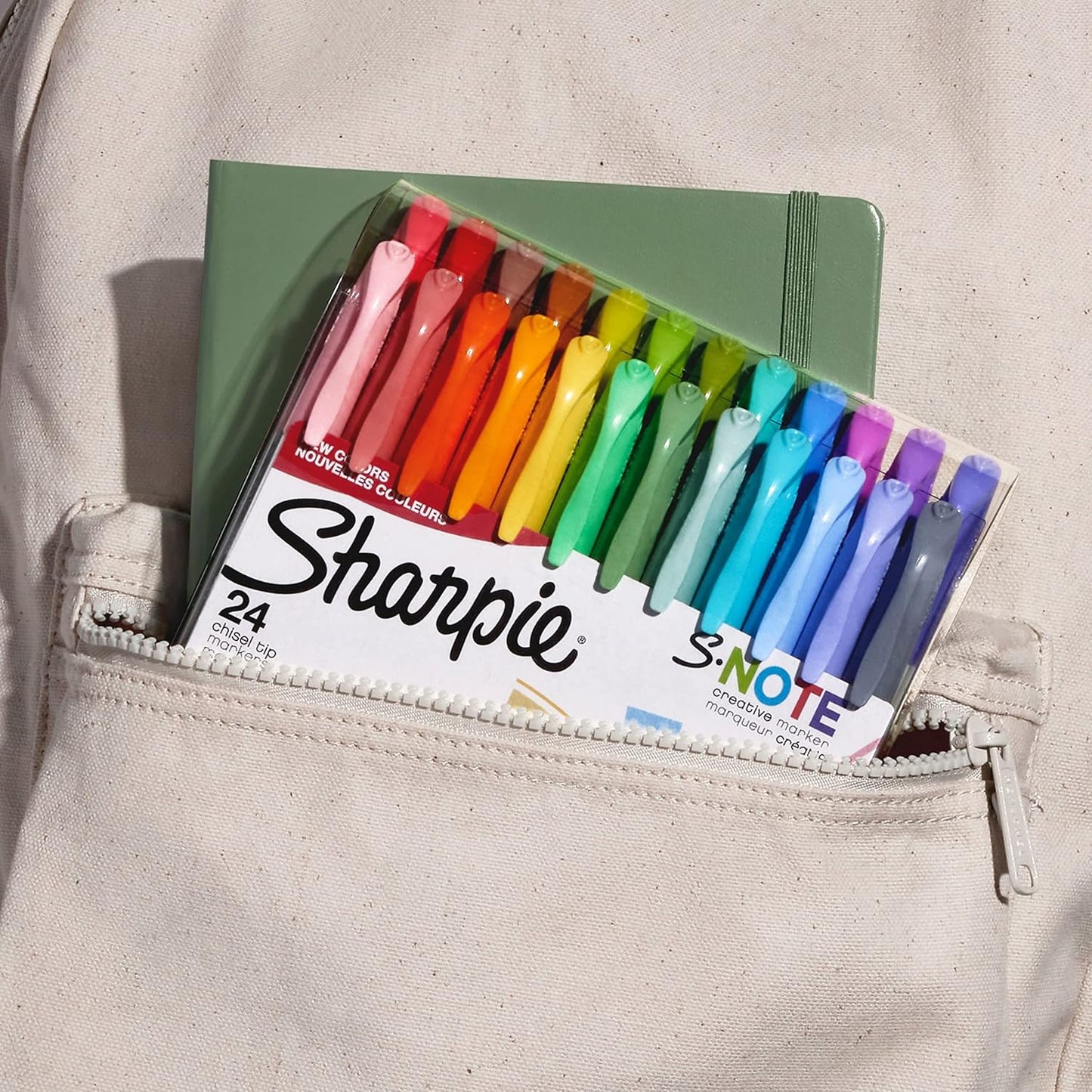 Sharpie S-Note Creative Markers, Pastel Highlighters, Art Marker Set, Assorted Colors, Chisel Tip, 24 Count - School, Home, and Office Use, Teacher Supplies