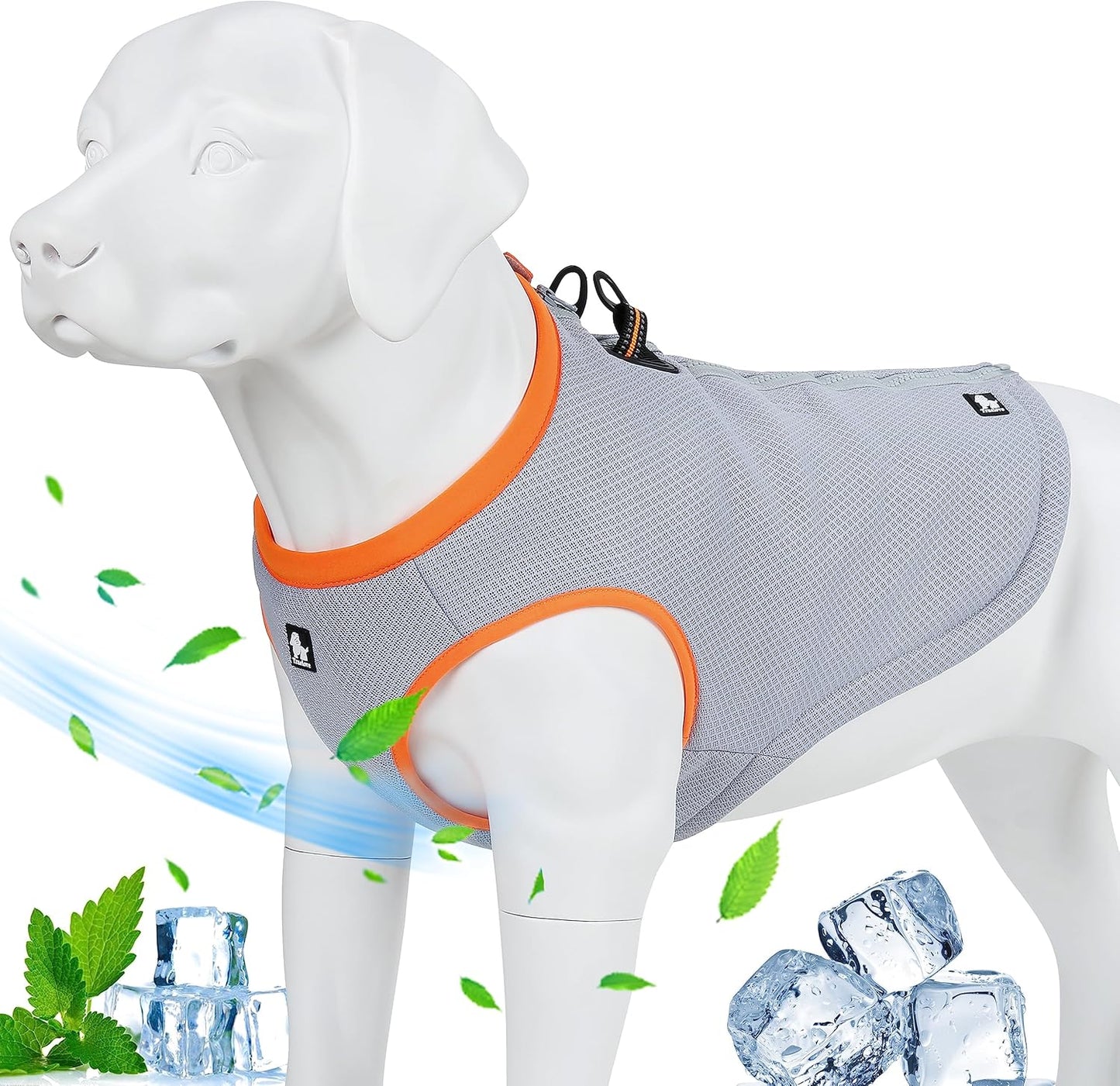 Truelove Dog Cooling Vest Harness Cooler Jacket with Adjustable Zipper for Outdoor Hunting Training and Camping