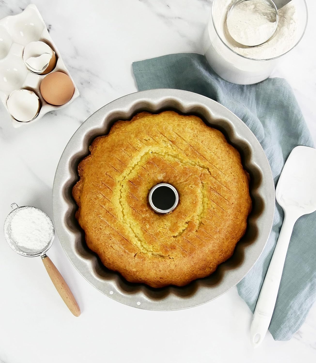 USA Pan Global Bakeware Scalloped Tube Cake Pan