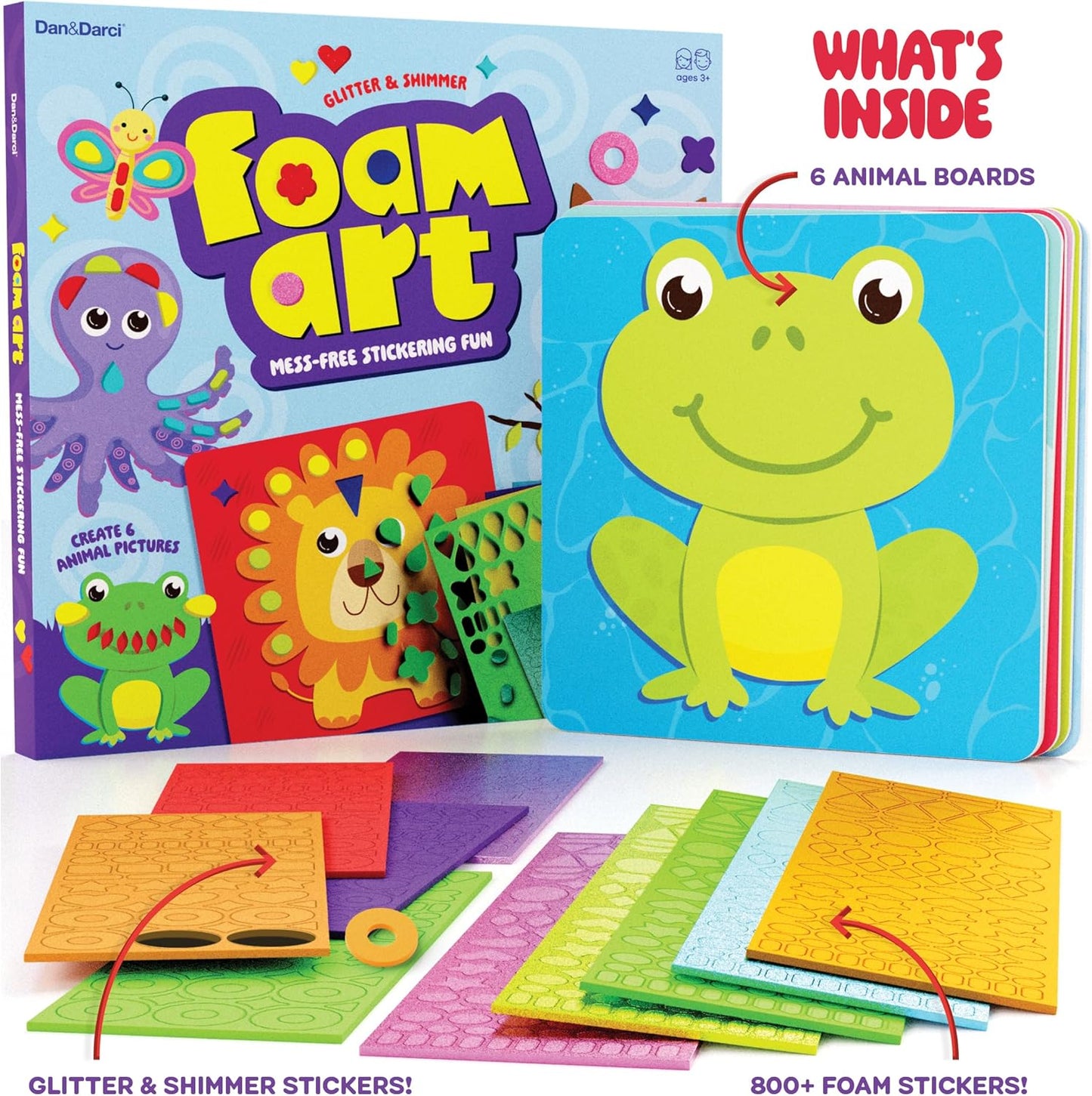 Dan&Darci Foam Sticker Art Craft for Kids - Easter Basket Stuffer - Toddler Arts & Crafts for Ages 3-5 - Boys 4-6 Birthday Gift - DIY Kid Activities Ages 3 4 5 6 Years - 4 Year Old Boy Gifts