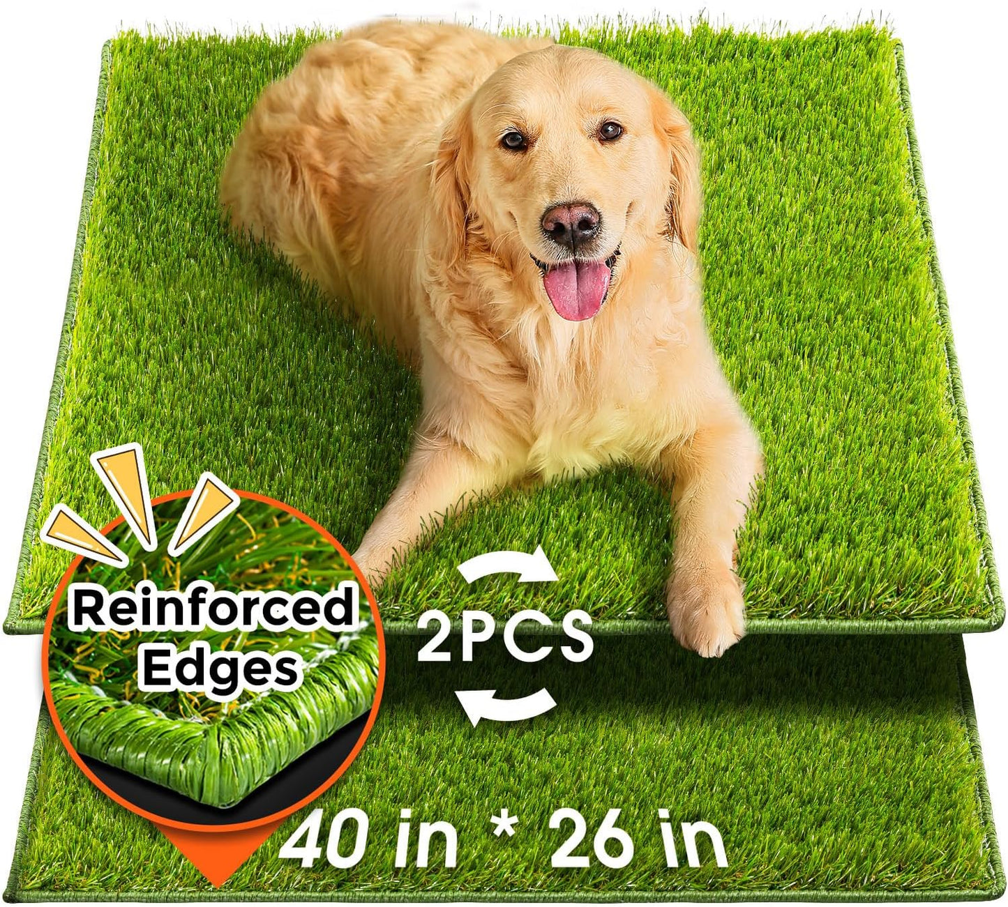 Hompet Artificial Dog Grass Pad for Dogs, 40"x26", Easy to Clean with Drainage Holes
