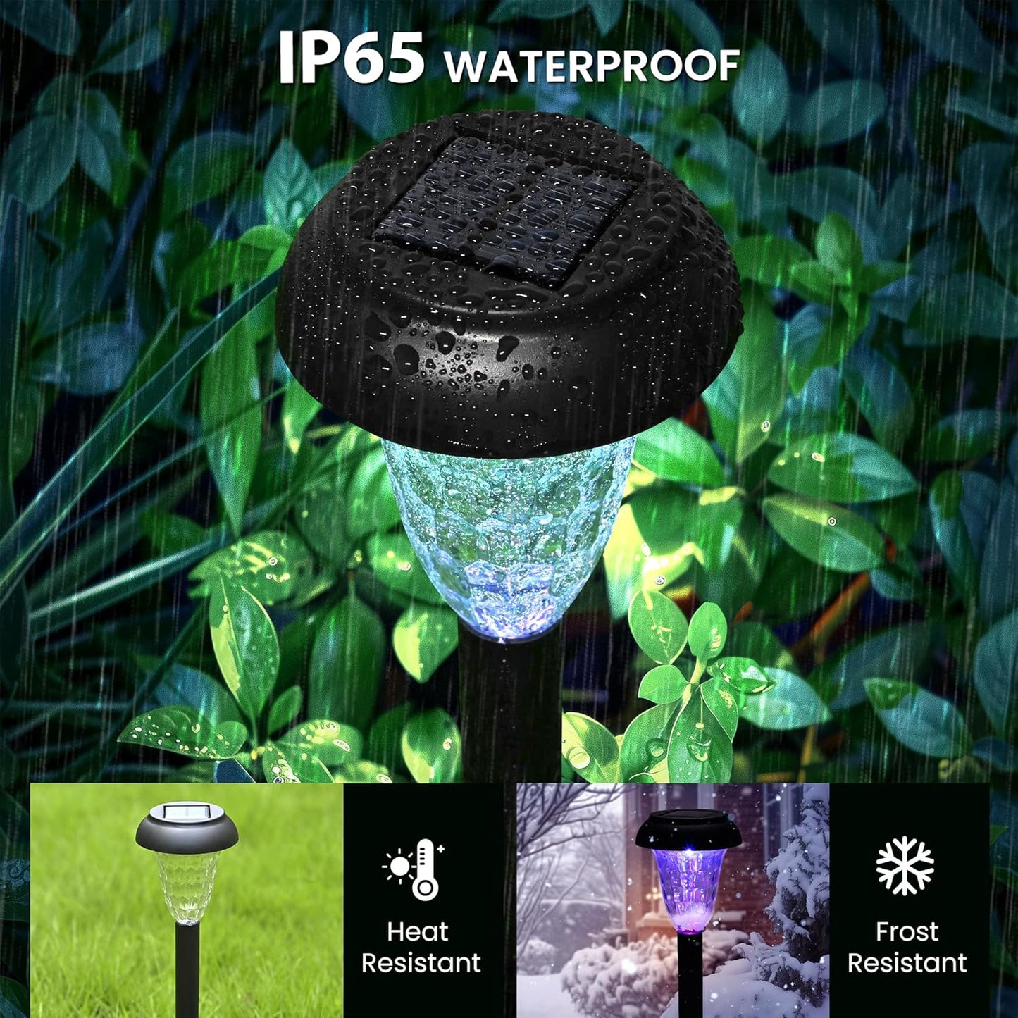 Solar Pathway Lights Outdoor Waterproof 12 Pack Color Changing Garden Light for Yard Patio Driveway Walkway Lawn Landscape Lighting for Outdoor Decor