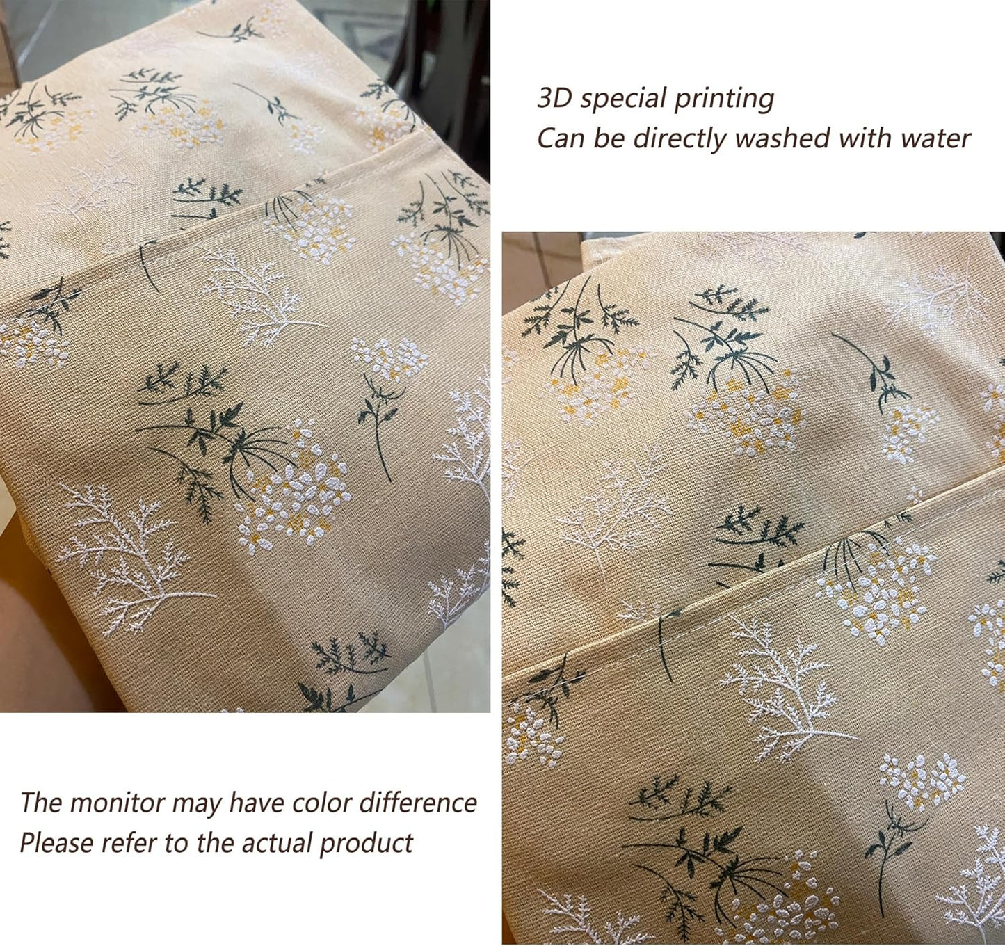 Aprons for Women with Pockets, Japanese Linen Kitchen Apron, Adjustable Lightweight Breathable Embossed Fabric, Cooking Baking Gardening Craft Apron, Vintage Floral Style