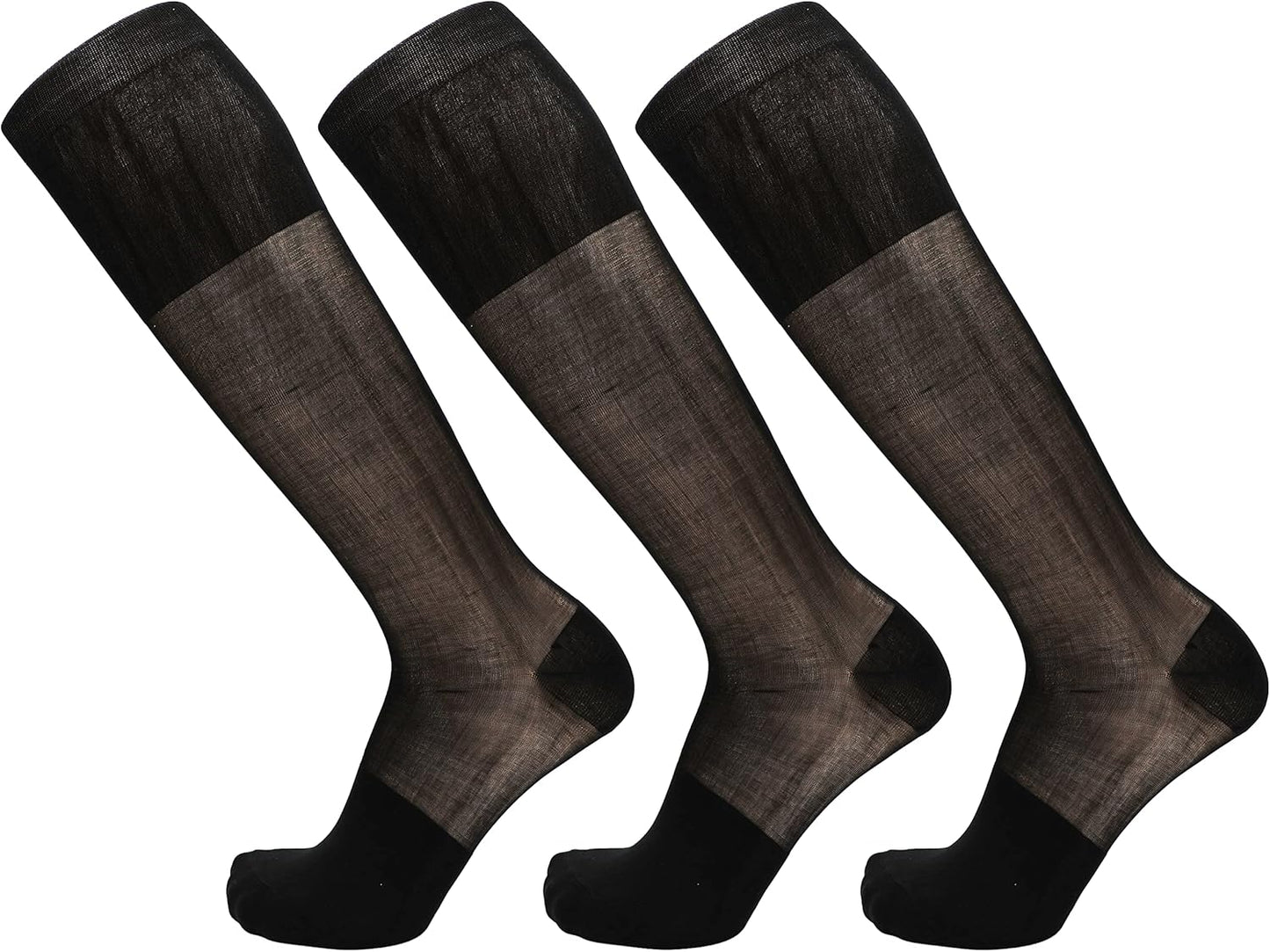Mona's Choice 3-Pack Mens Sheer Nylon Dress Socks