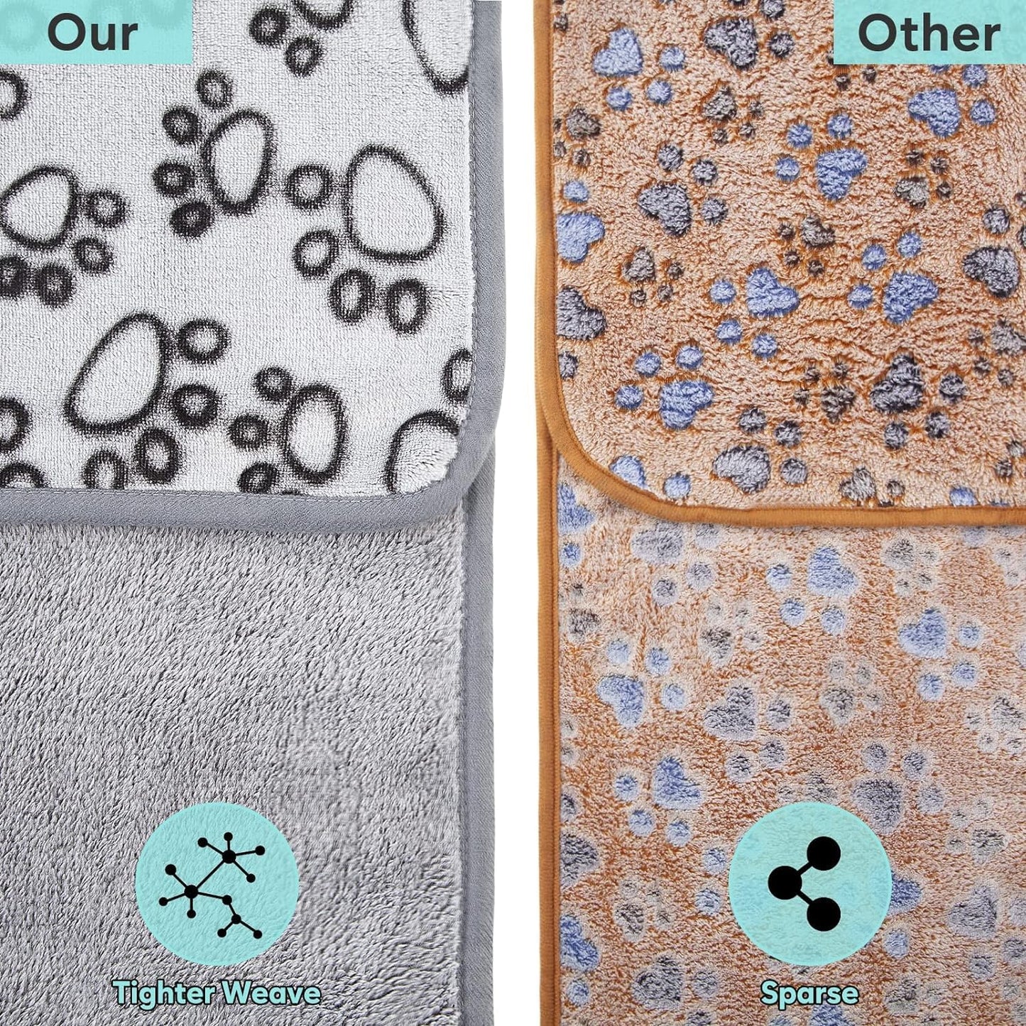 Stuffed 3pcs Premium Soft Dog Blankets for Small Dogs, Cat Blanket Calming Washable for Bed Couch Crate Protection Cover, Dog Puppy Kitten Essentials Christmas Dog Gifts, 24 * 32 inches, Grey