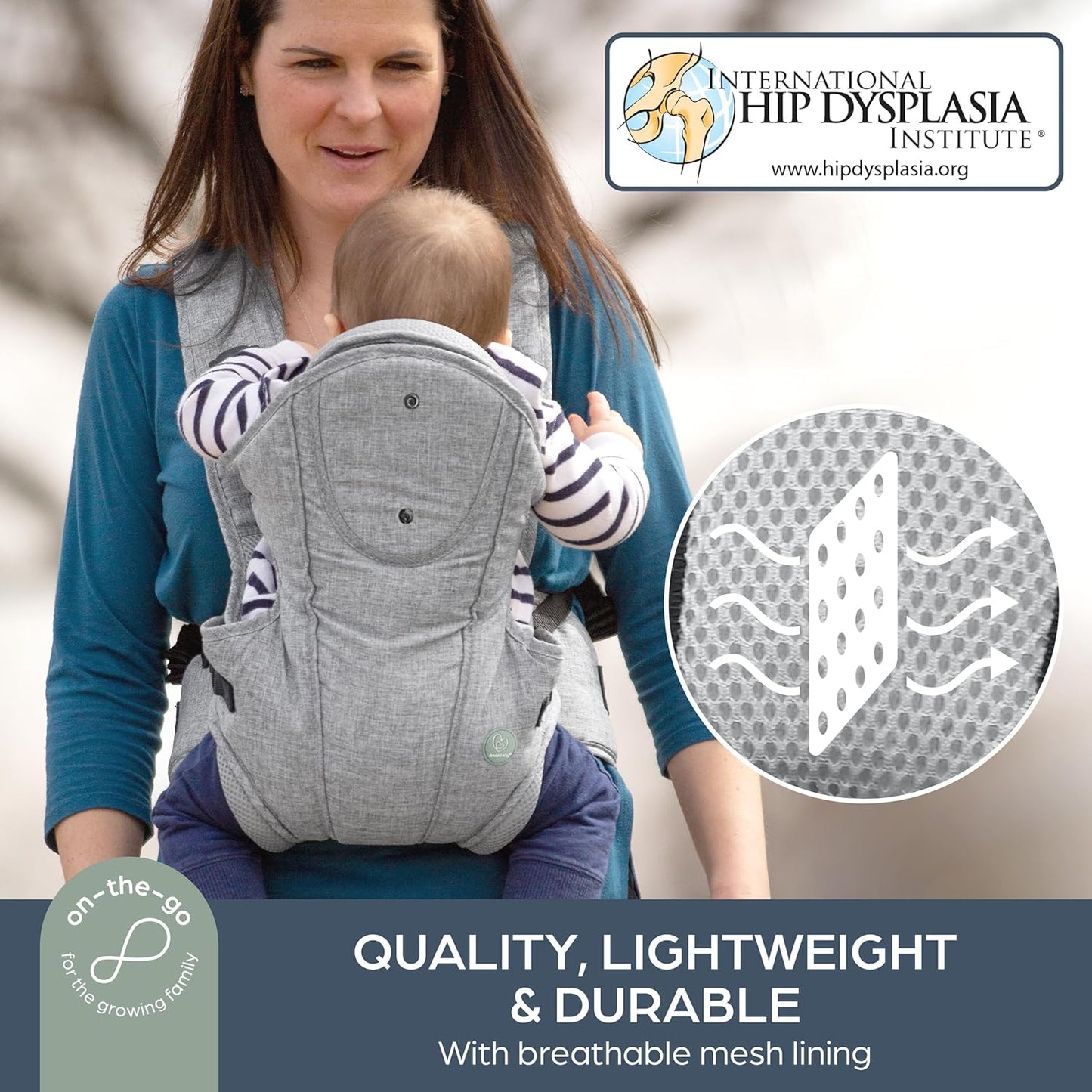 Dreambaby Oxford Adjustable 3-in-1 Position Baby Carrier - Comfortable and Stylish Baby Wrap for Newborns to Toddlers -Suitable for Children 7.5 – 33lbs (Approximately 3-12 Months of Age)