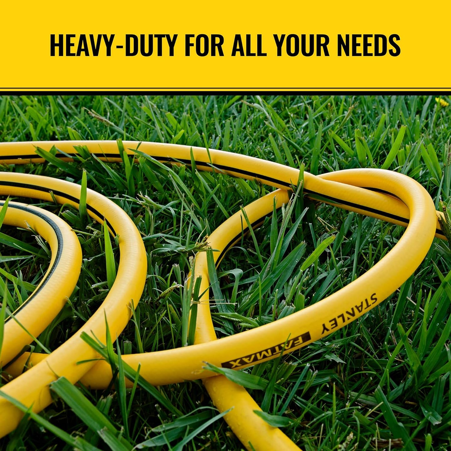 Stanley FATMAX Professional Grade Garden Hose, 50 Feet x 5/8 Inch, Yellow, 500 PSI