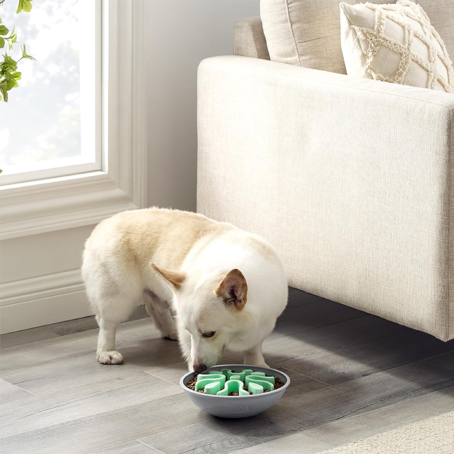 Outward Hound Fun Feeder Wobble Slo-Bowl, Slow Feeder Dog Bowl, One-Size, Mint