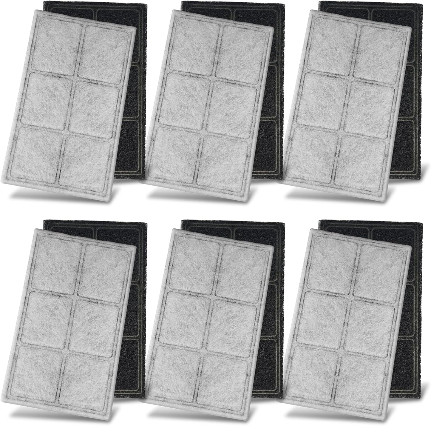 Cat Water Fountain Replacement Carbon Filters Compatible with PetSafe Drinkwell Platinum Pet Fountain, Premium Pet Water Fountain Filter (BLACK, 12 PACK)