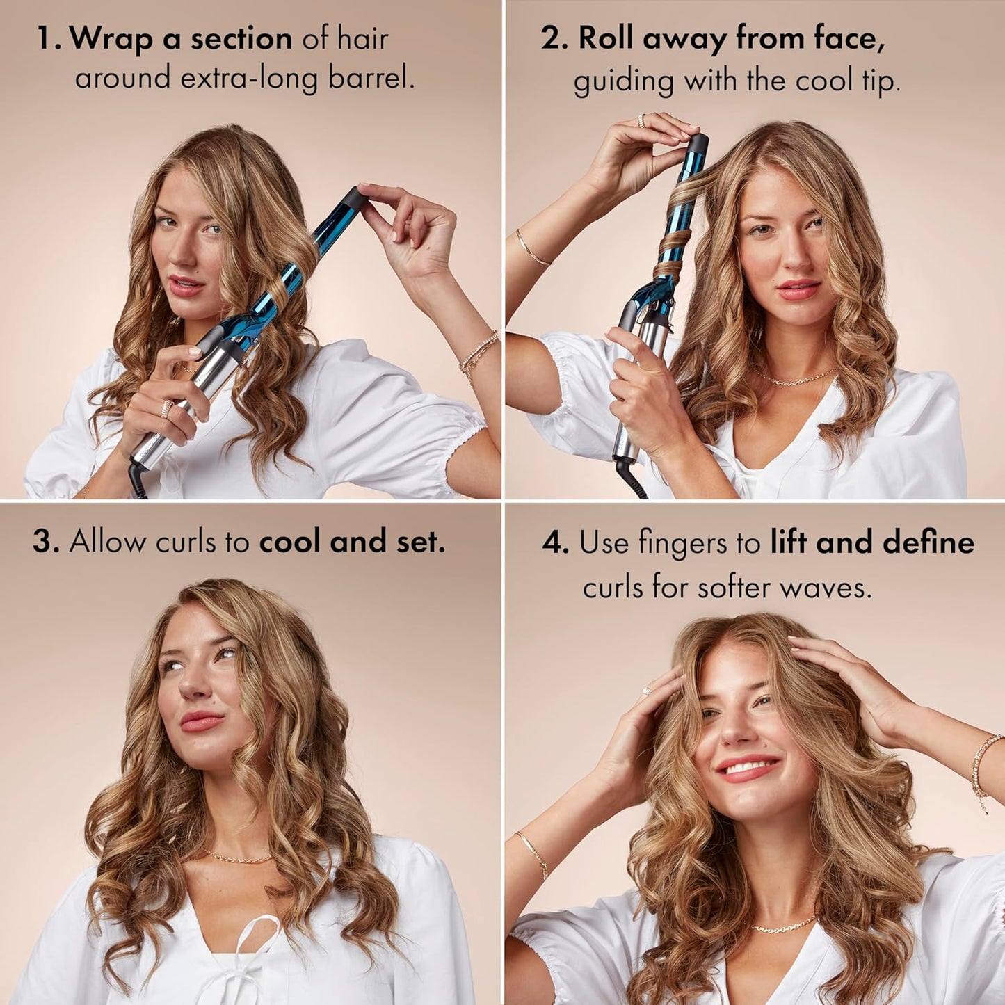 Nano Titanium Professional Curling Iron with Extended/Long Barrel Perfect for Longer Hair