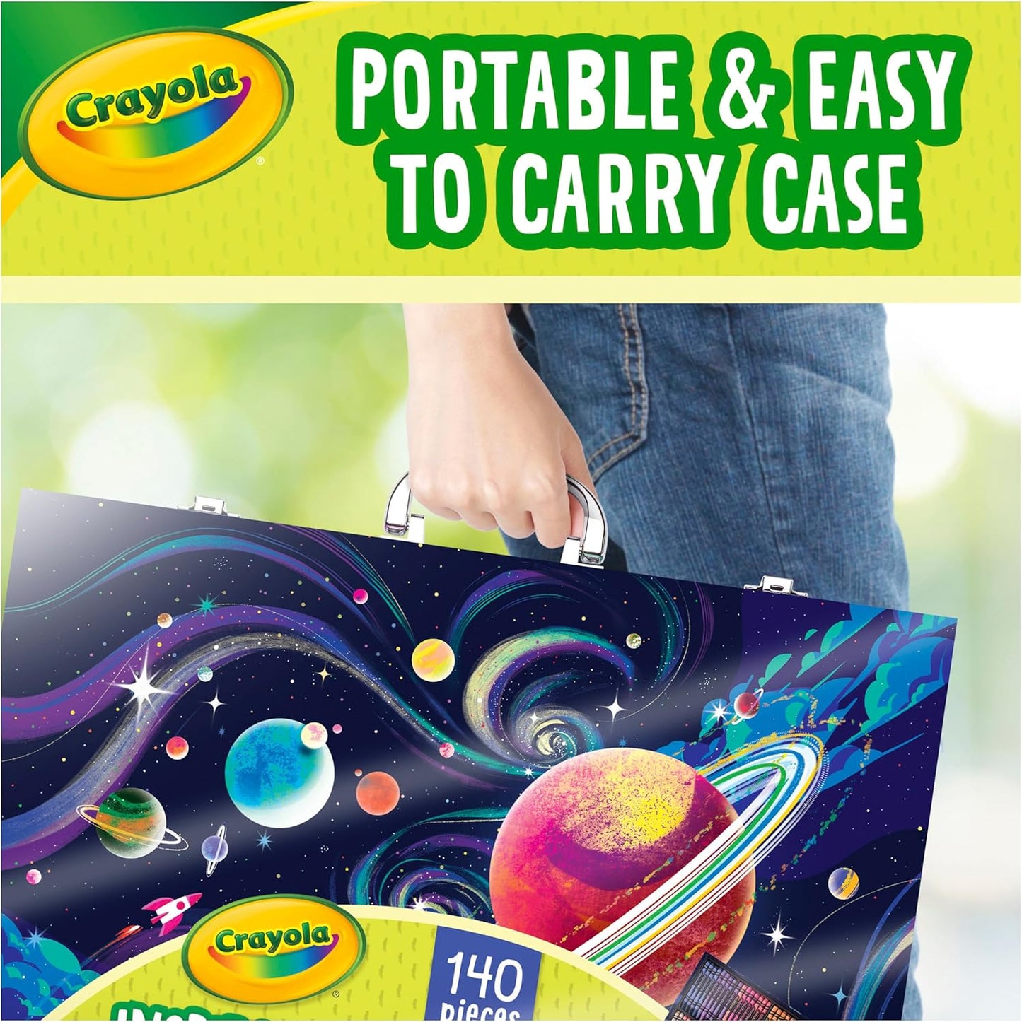 Crayola Inspiration Art Case Space Coloring Set (140pcs), Essential Easter Basket Stuffers, Art Kit for Kids, Crayons, Markers, Pencils, Easter Gifts for Kids, Ages 5+ [Amazon Exclusive]